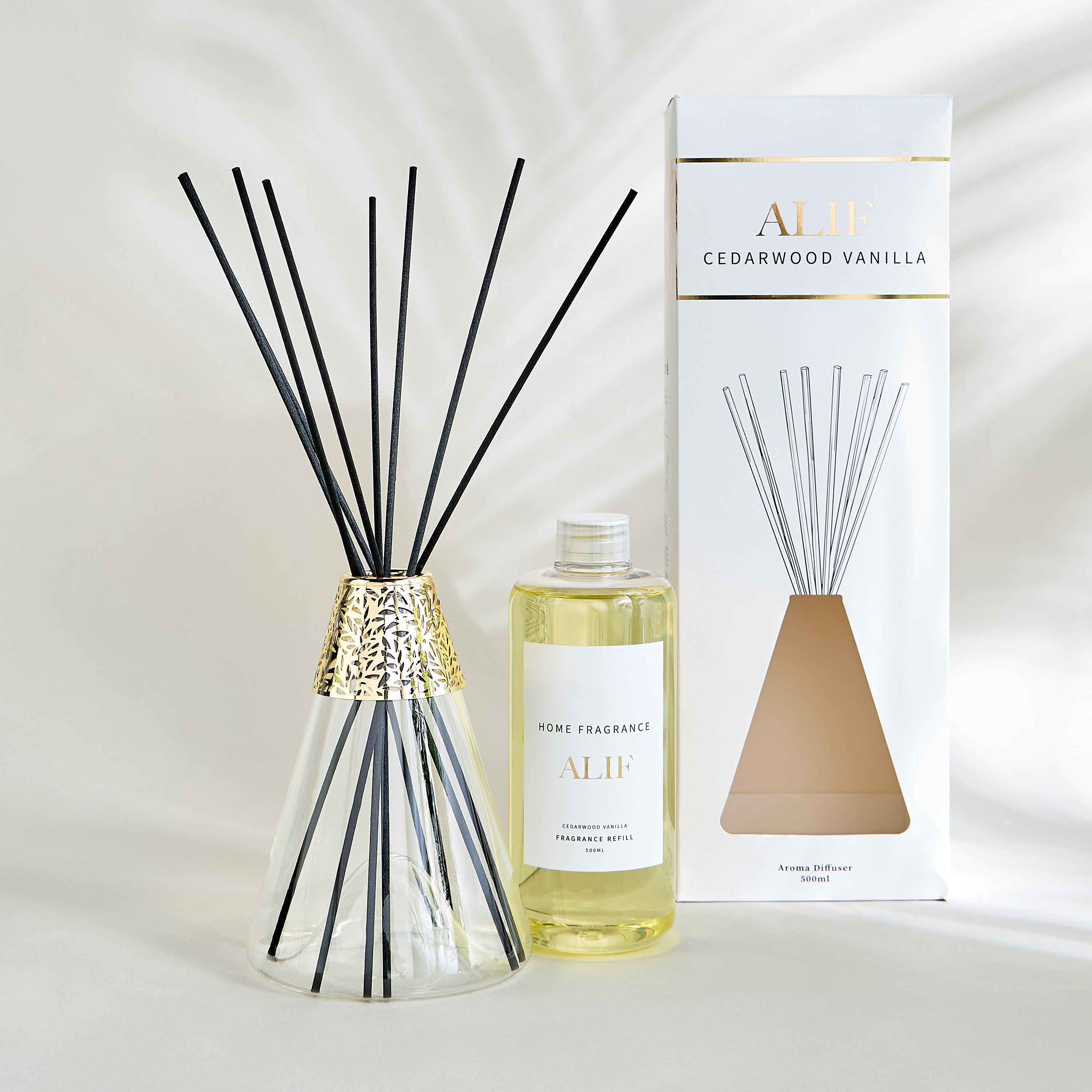 Alif Cedarwood Vanilla Reed Diffuser - 500 ml-household-homefragrance-reeddiffusers-image-2