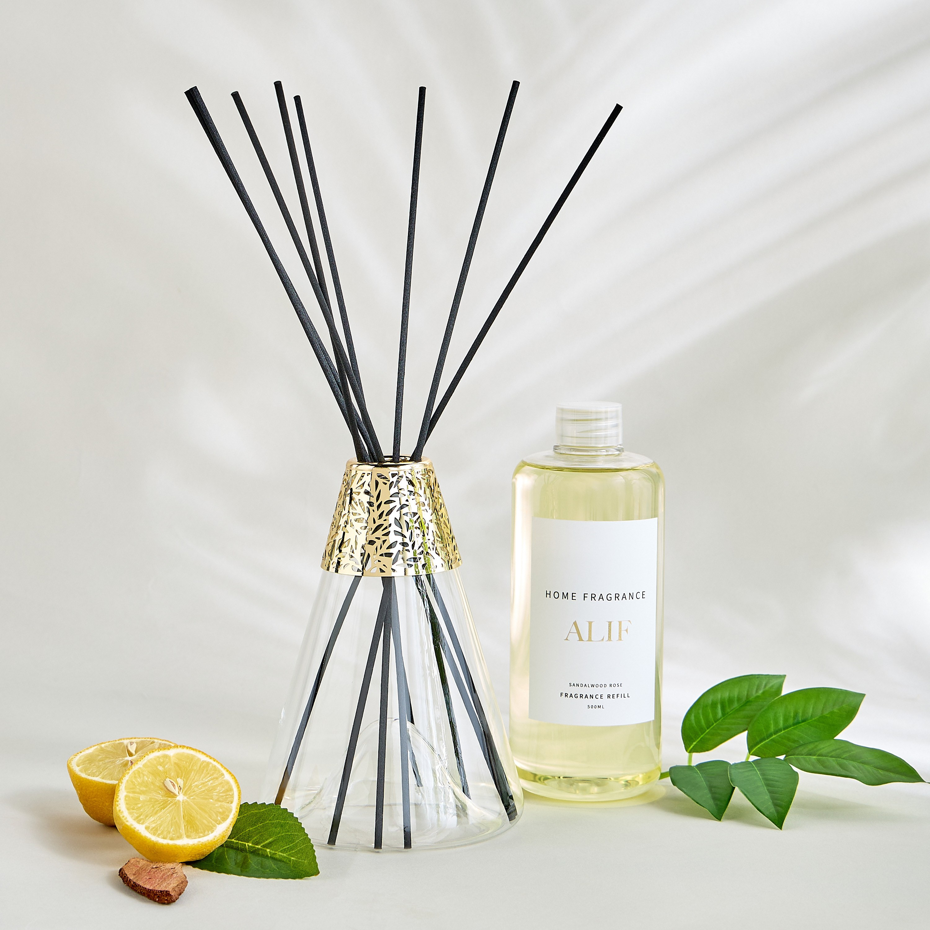 Alif Sandalwood Rose Reed Diffuser - 500 ml-household-homefragrance-reeddiffusers-image-1