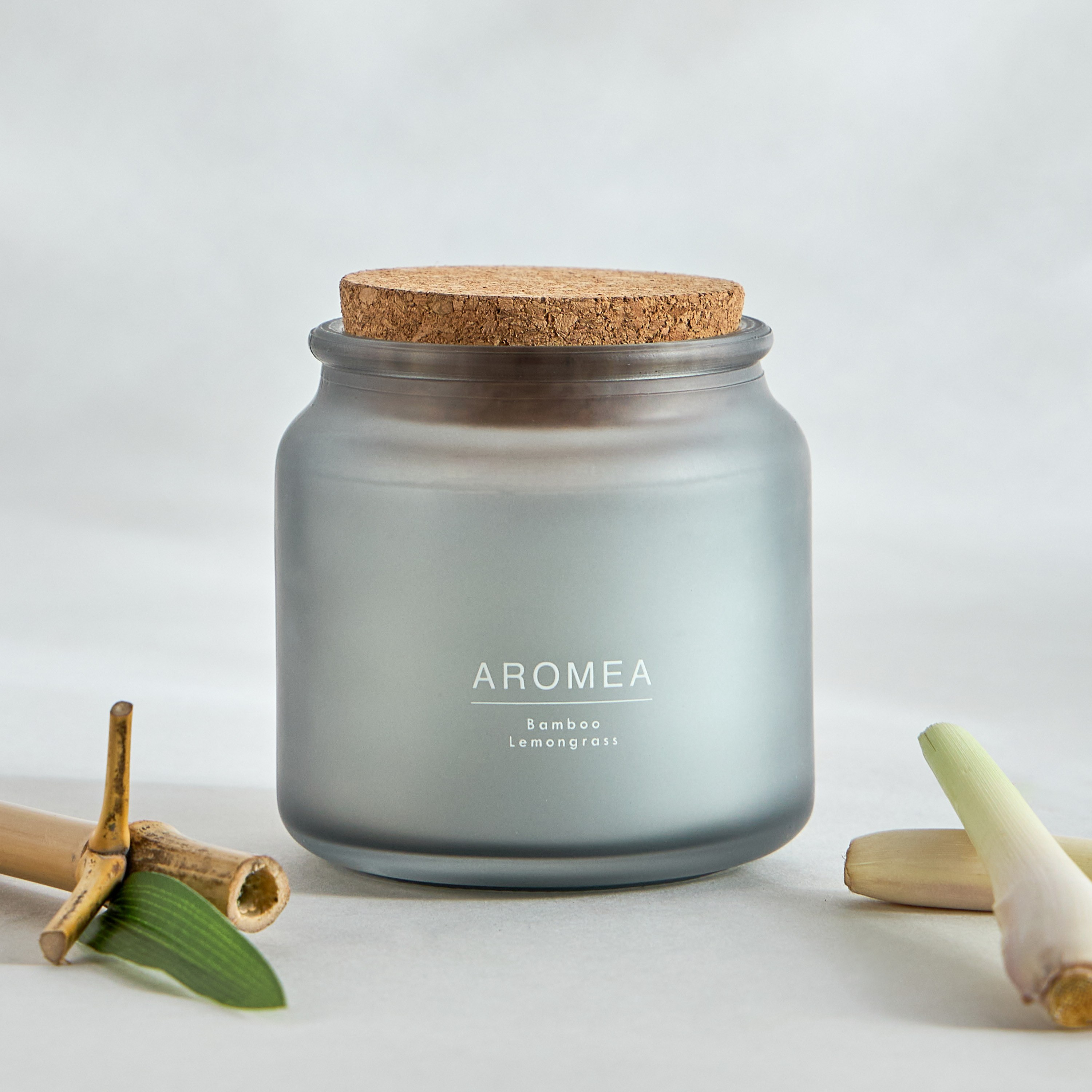 Aromea Bamboo Lemongrass Scented Jar Candle - 25 h-household-homefragrance-candles-image-1