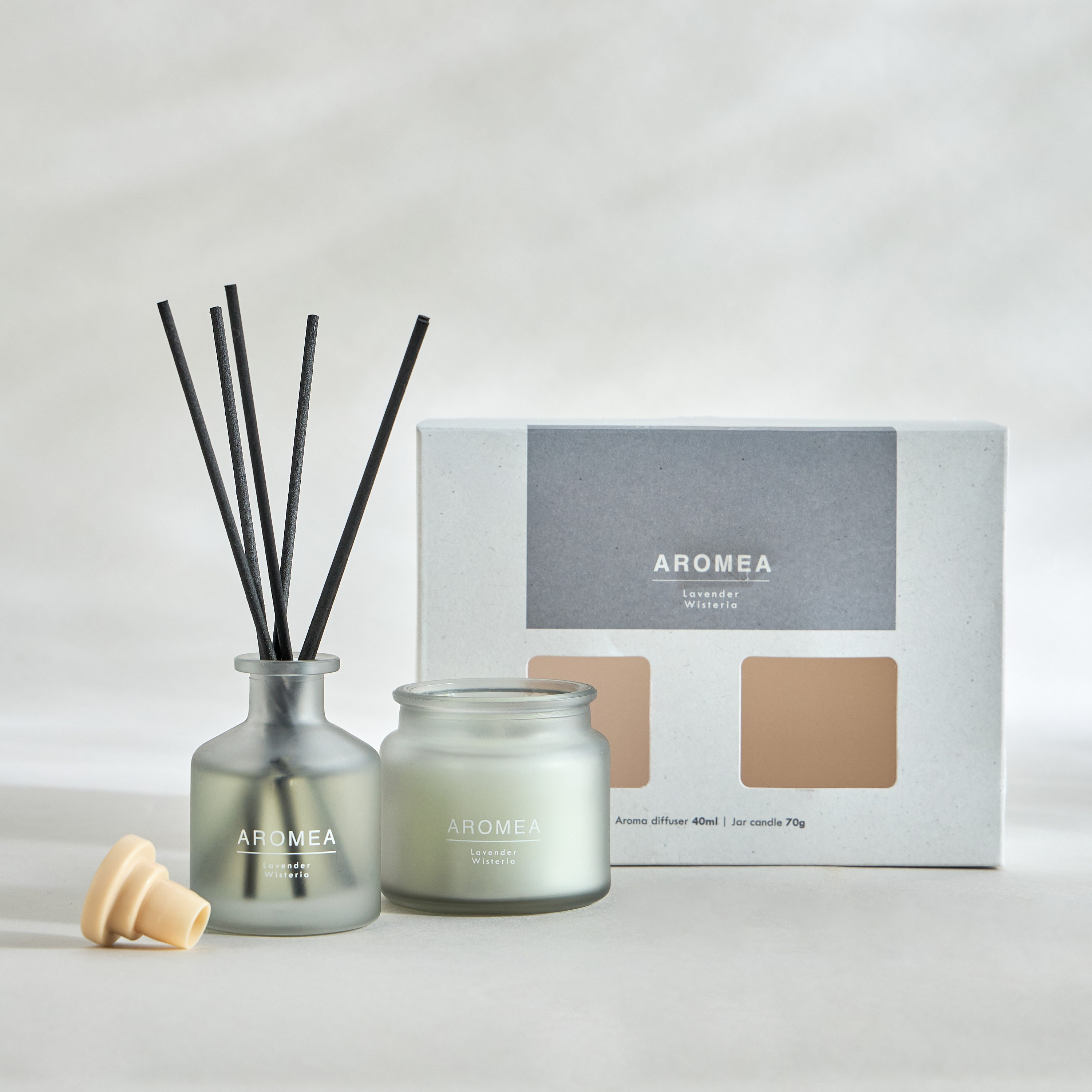 Aromea Lavender Wisteria Reed Diffuser and Candle Gift Set-household-homefragrance-fragrancegiftset-image-2