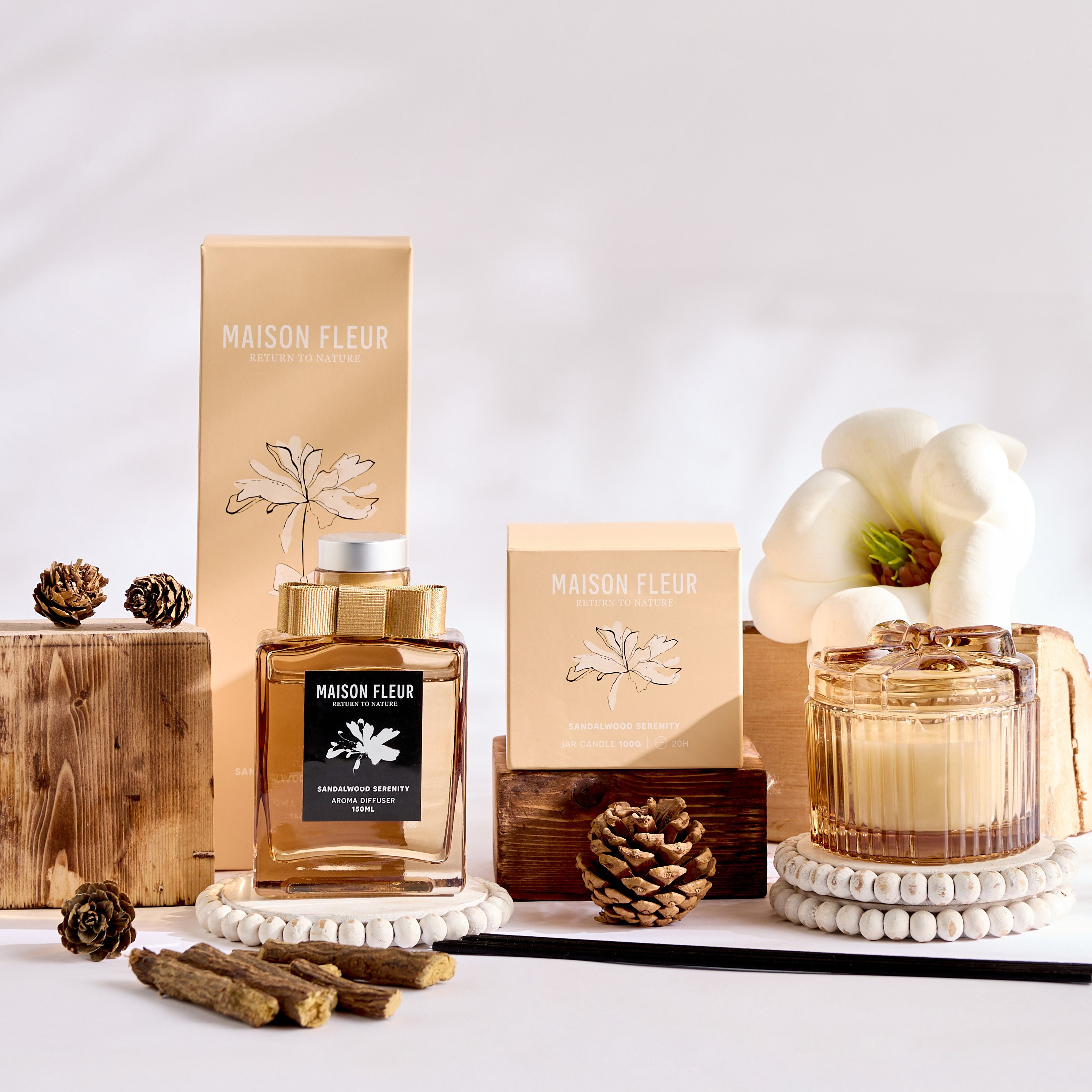 Maison Fleur Sandalwood Scented Jar Candle - 20 h-household-homefragrance-candles-image-4
