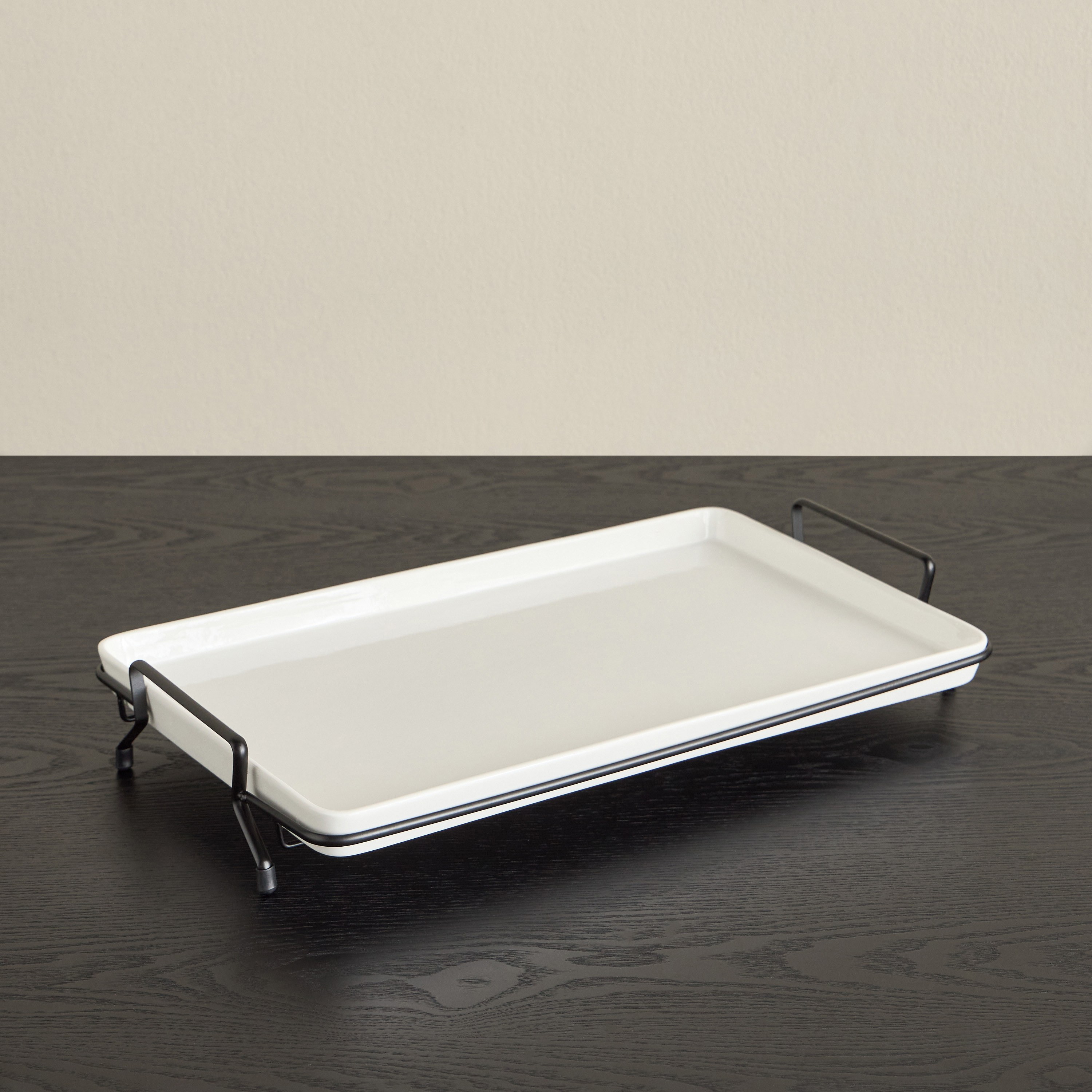 Veton Porcelain Serving Platter with Stand-household-dining-serveware-servingplatters-image-1