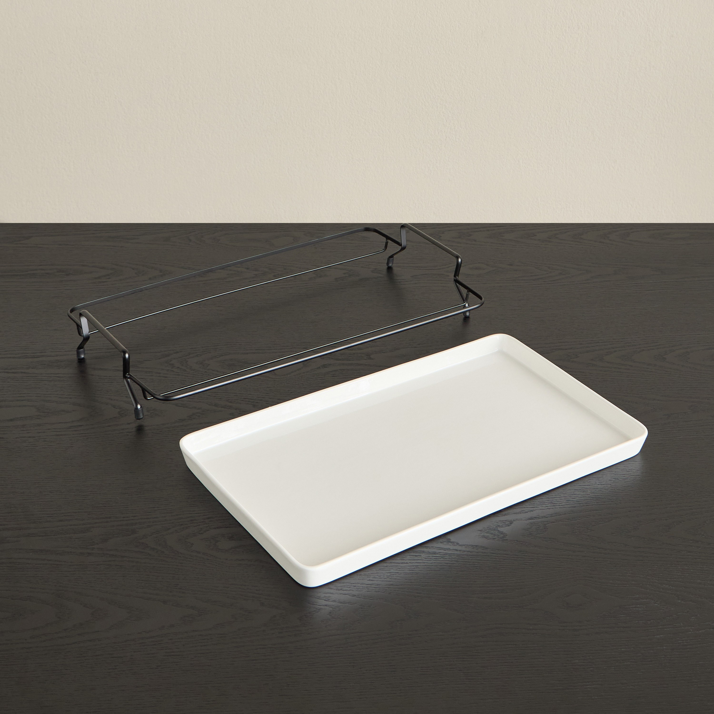 Veton Porcelain Serving Platter with Stand-household-dining-serveware-servingplatters-image-2