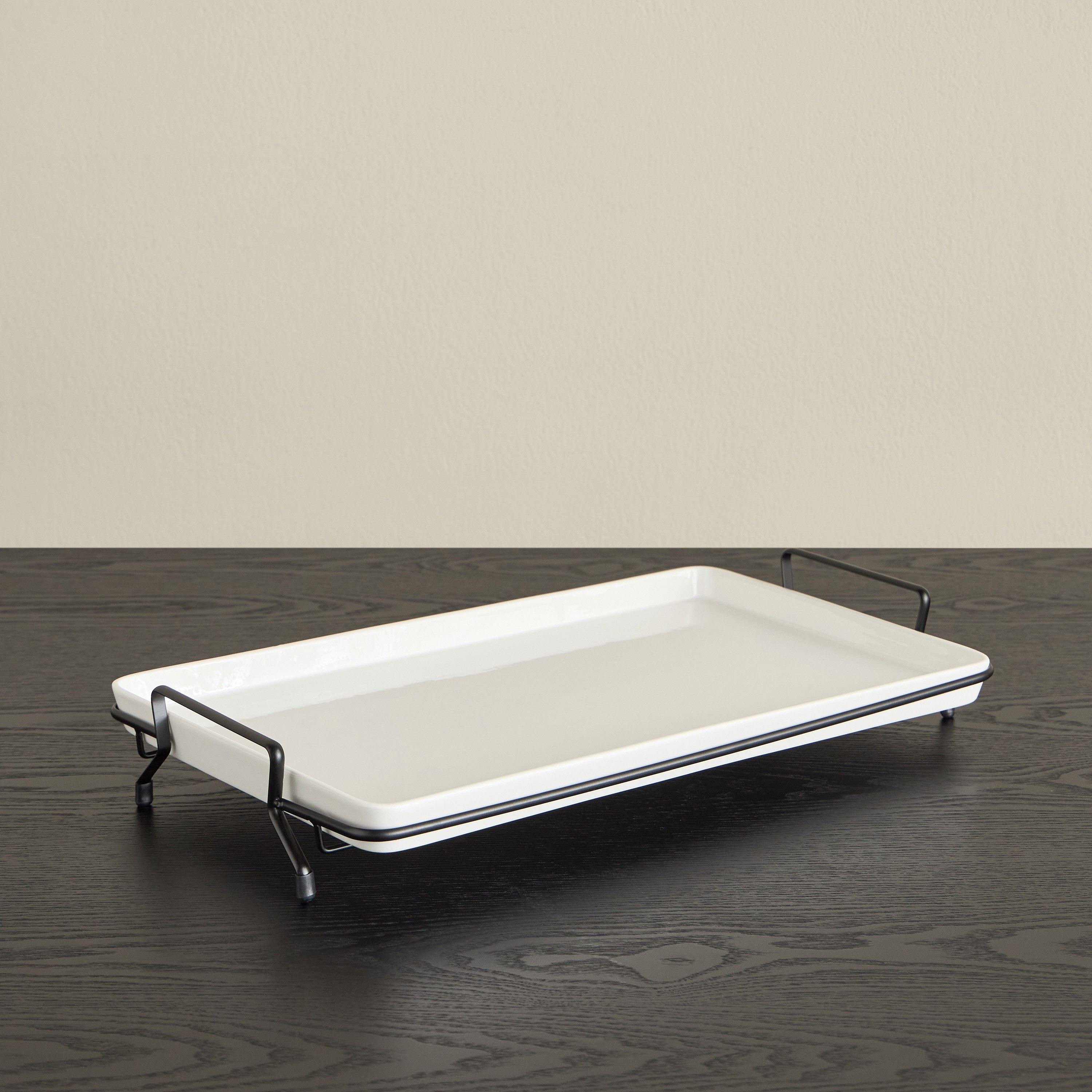 Veton Porcelain Serving Platter with Stand-household-dining-serveware-servingplatters-image-5
