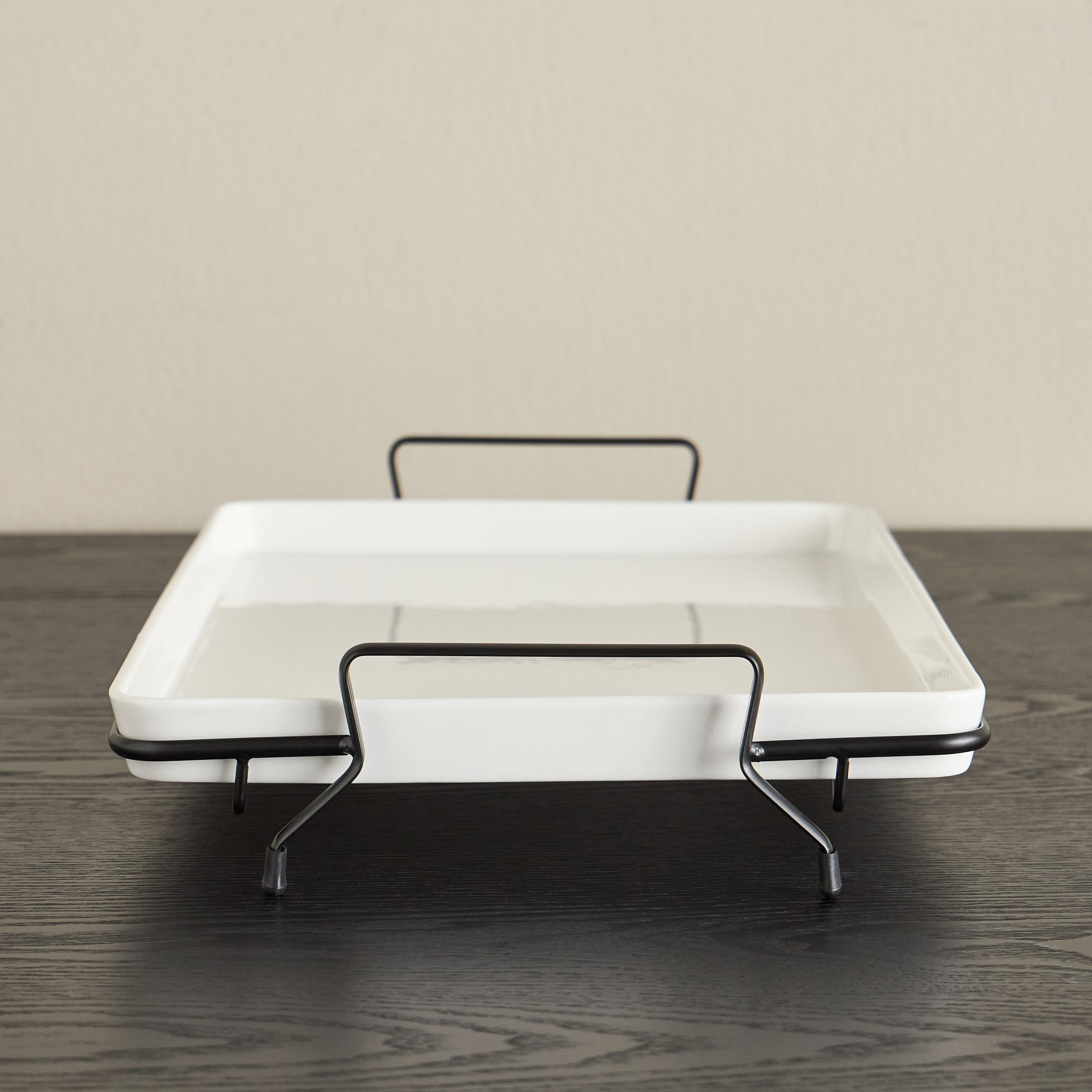 Veton Porcelain Serving Platter with Stand-household-dining-serveware-servingplatters-image-6