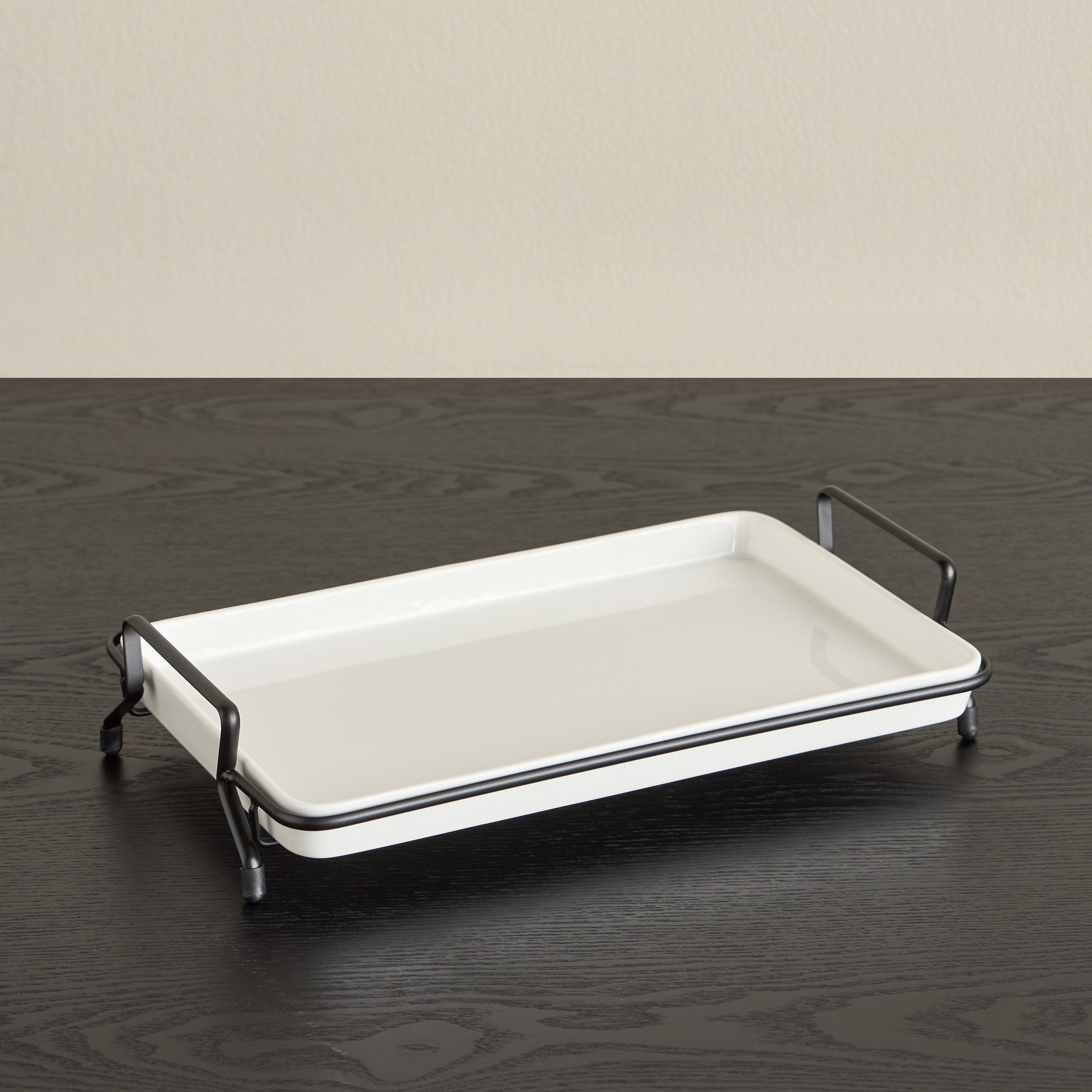 Veton Porcelain Serving Platter with Stand-household-dining-serveware-servingplatters-image-1