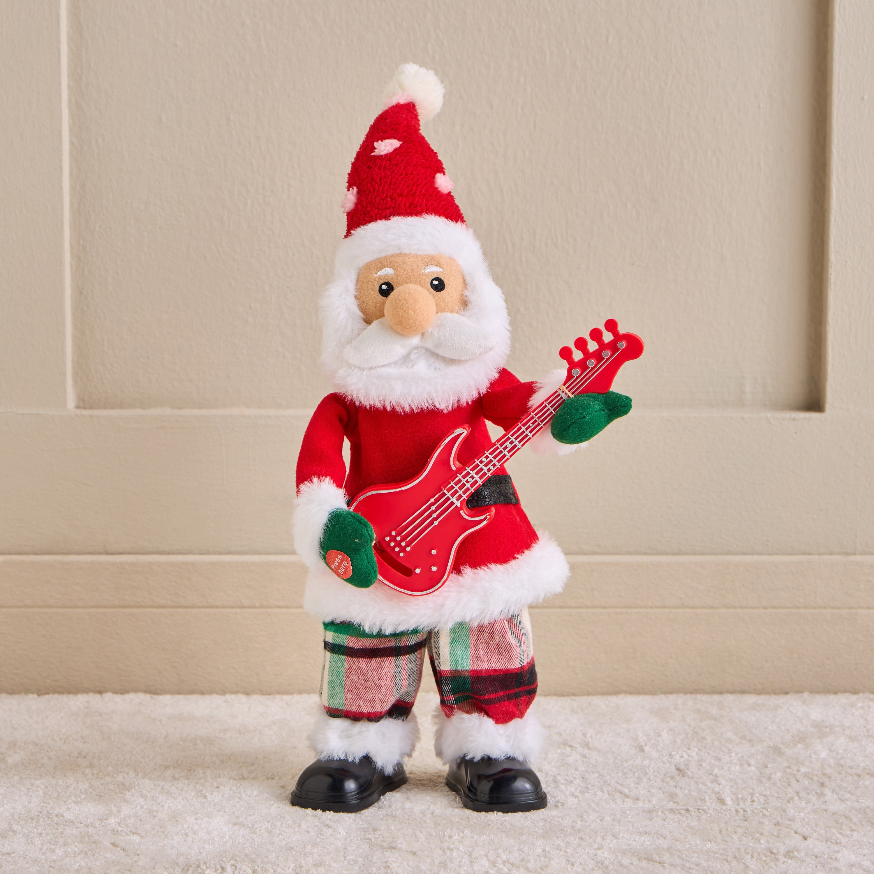 Guitar Playing Santa Decoration - 48 cm