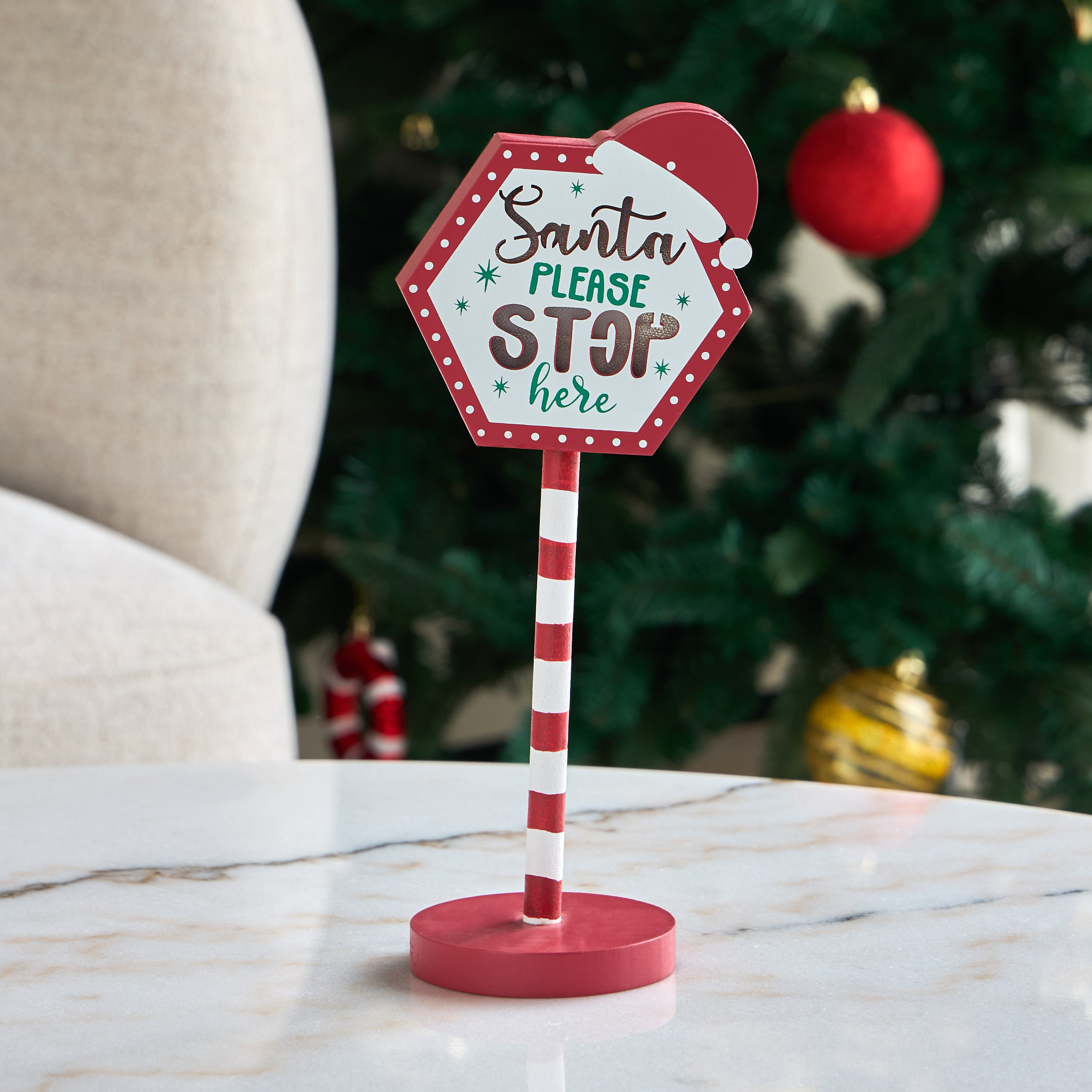 Shop Wooden Hexagonal Sign Decoration with LED - 9x12 cm Online | Home ...