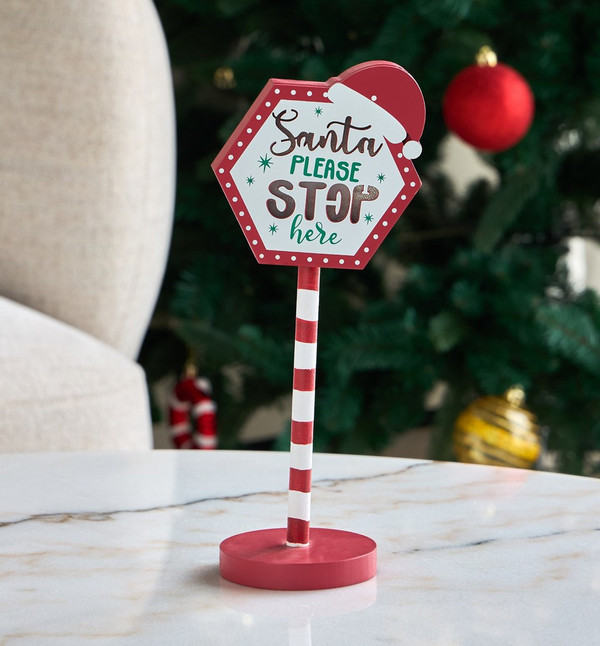 Shop Wooden Hexagonal Sign Decoration with LED - 9x12 cm Online | Home ...