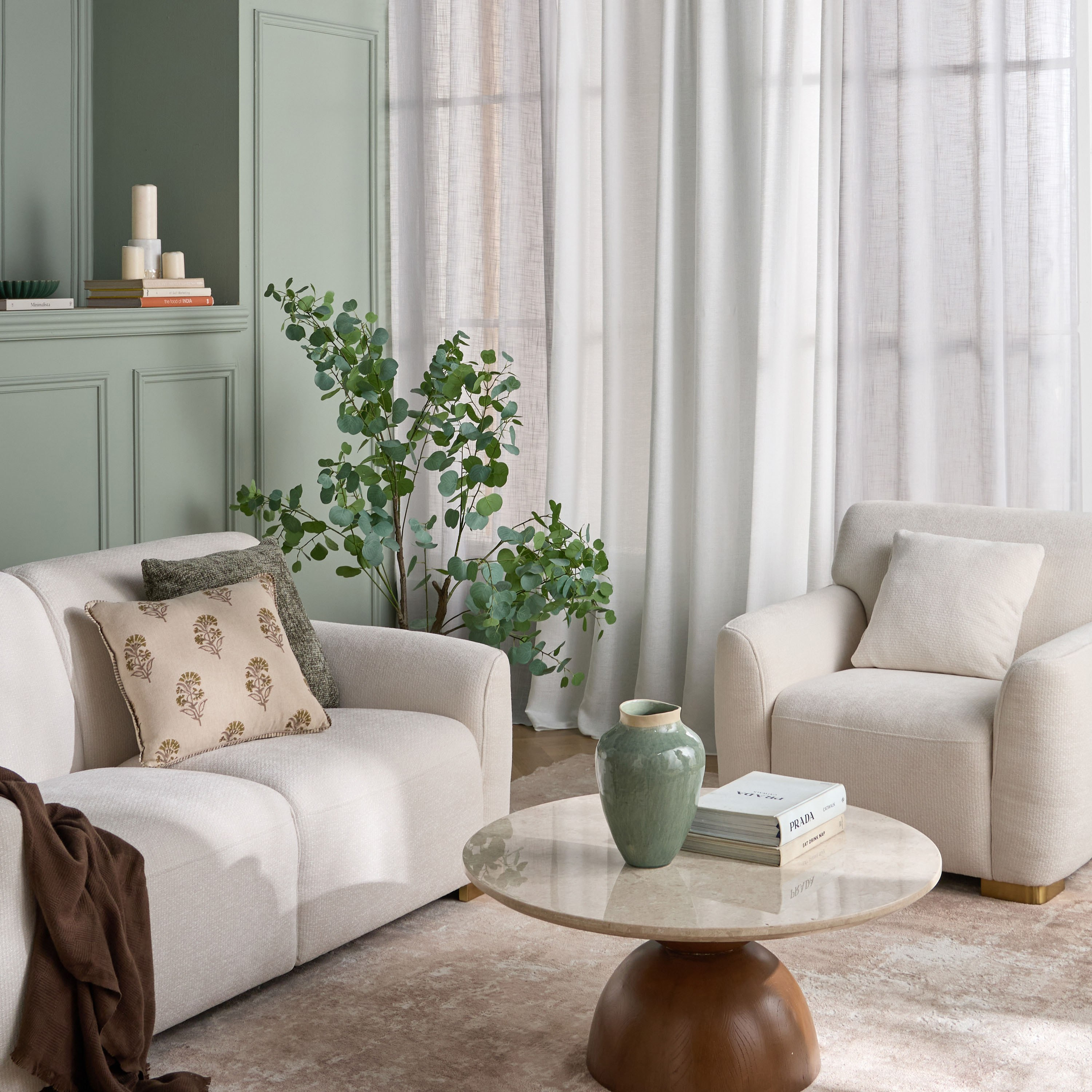 طقم ستائر شفافة قطعتين - هالو - 270x300 سم-household-windows-curtains-image-5