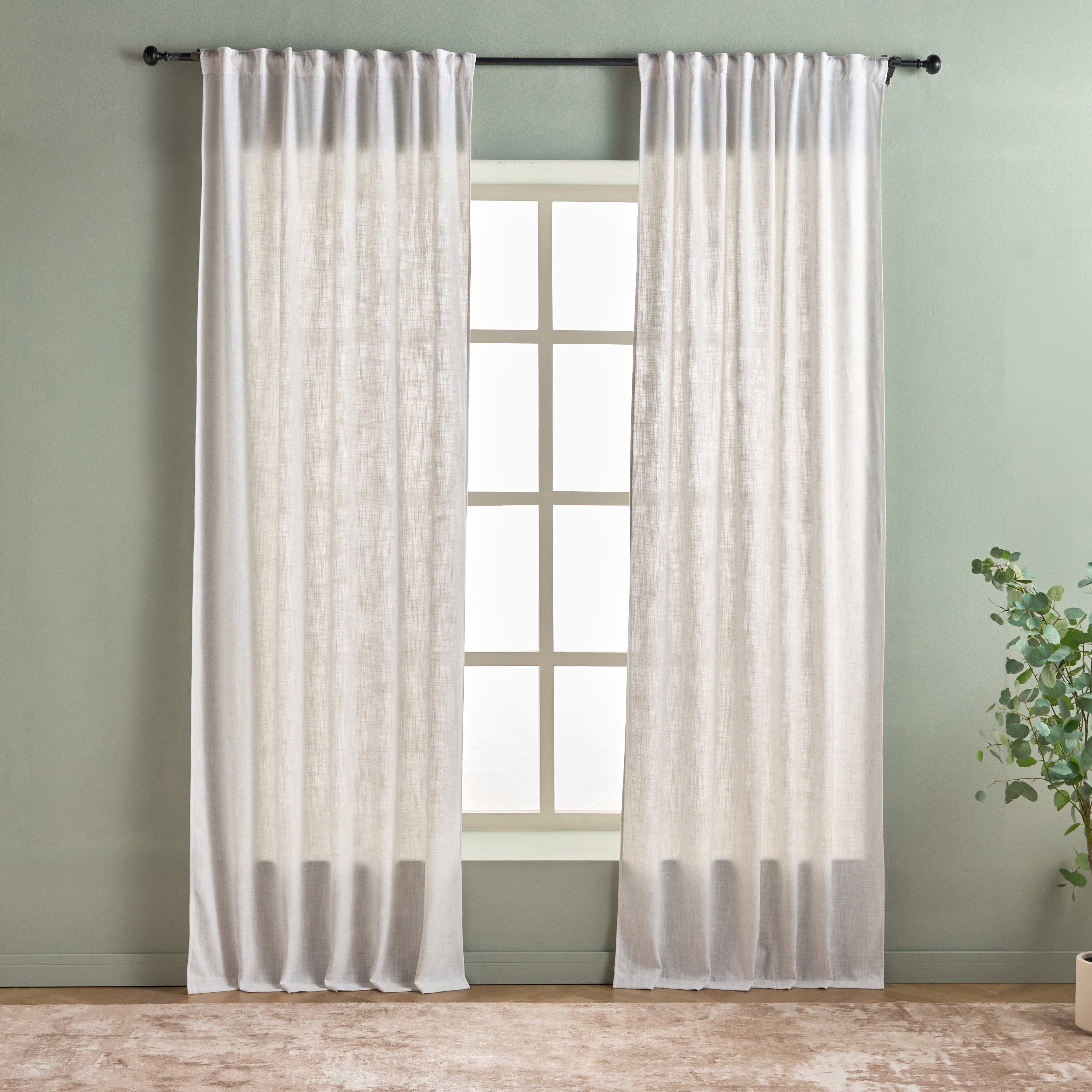 Breeze 2-Piece Non Blackout Curtain Set - 270x300 cm-household-windows-curtains-image-1