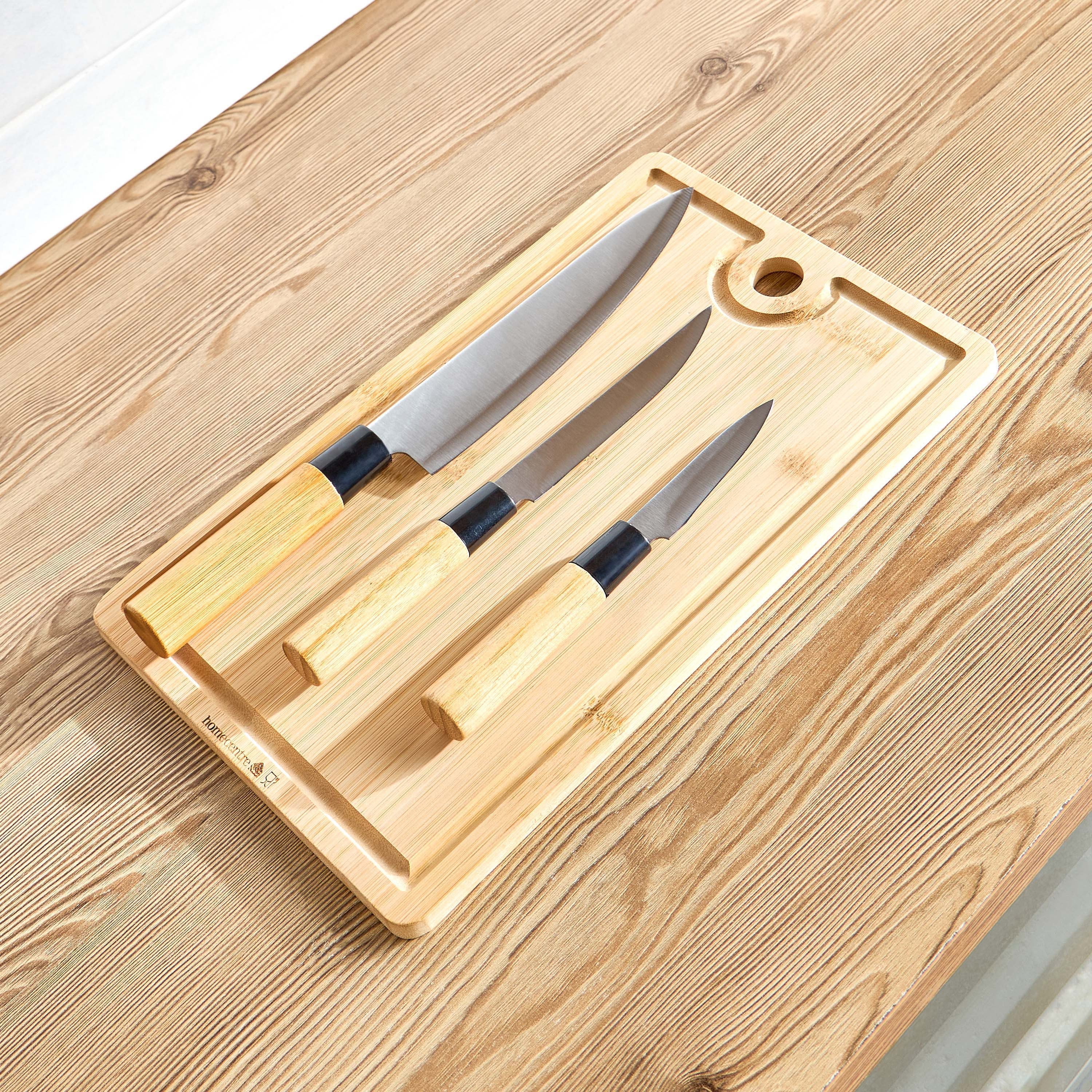 Naturelle 3-Piece Knife and Cutting Board Set