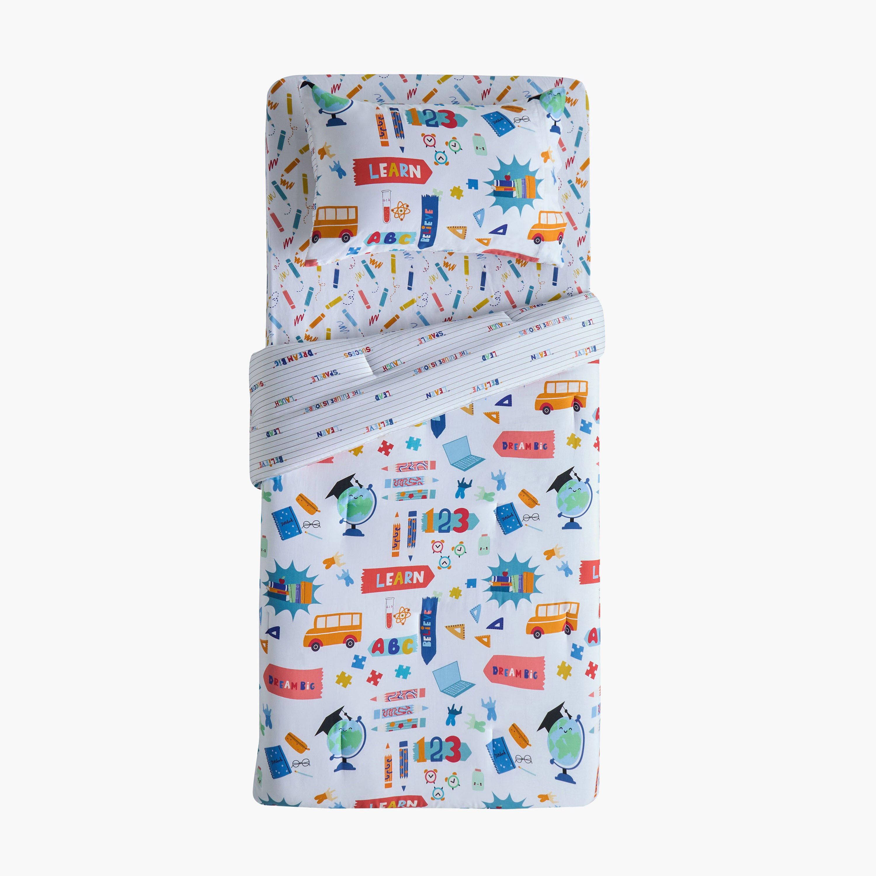 طقم شرشف ولحاف فردي 4 قطع قطن ساتان - ستادي سمارت - 135x220 سم-babyandkids-beddingandwindows-bedding-comforters-image-6