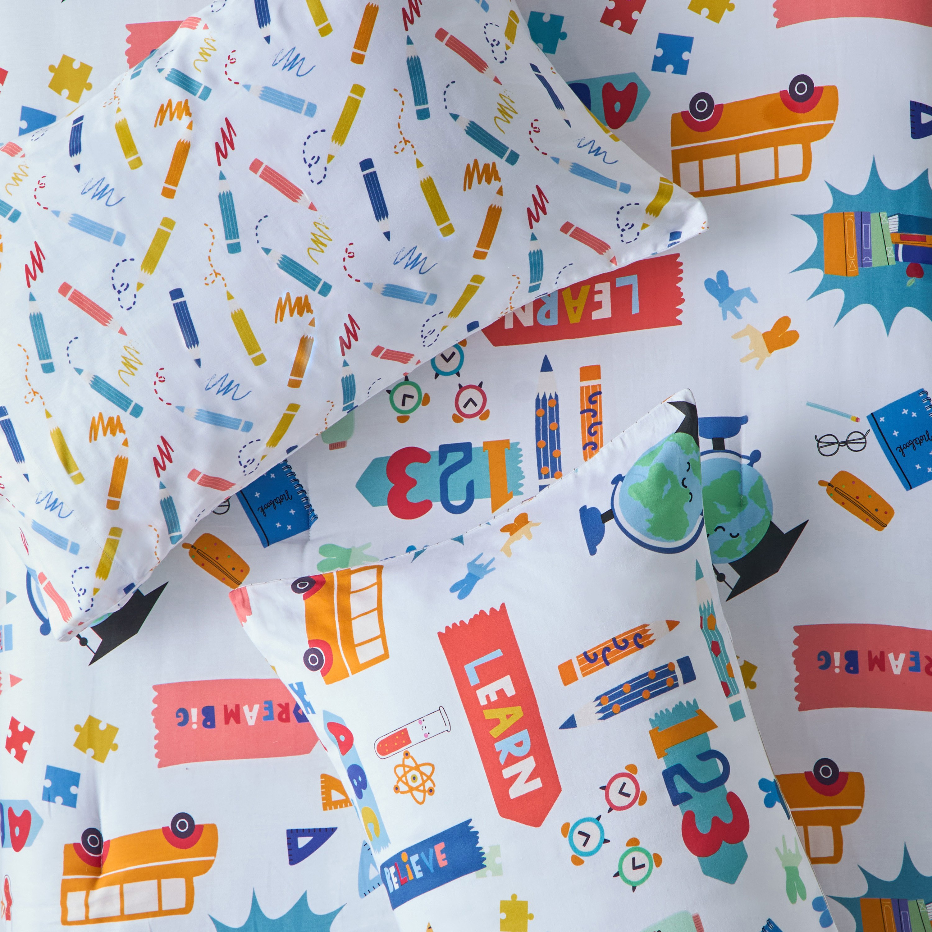 طقم شرشف ولحاف فردي 4 قطع قطن ساتان - ستادي سمارت - 135x220 سم-babyandkids-beddingandwindows-bedding-comforters-image-3