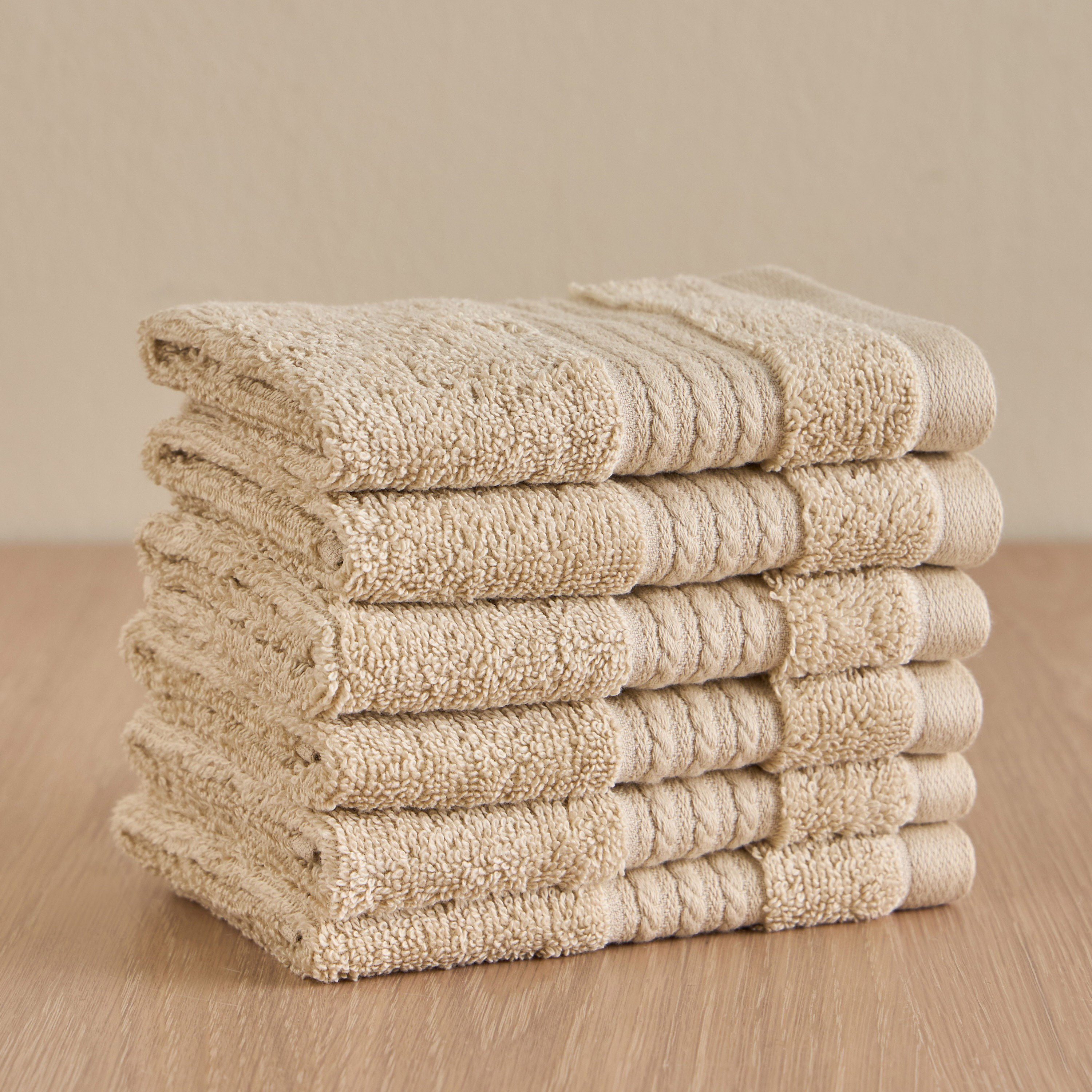 Zoey 6-Piece 500 GSM Advance Cotton Fingertip Towel Set - 33x33 cm-household-bathandlaundry-bathlinen-towels-image-1