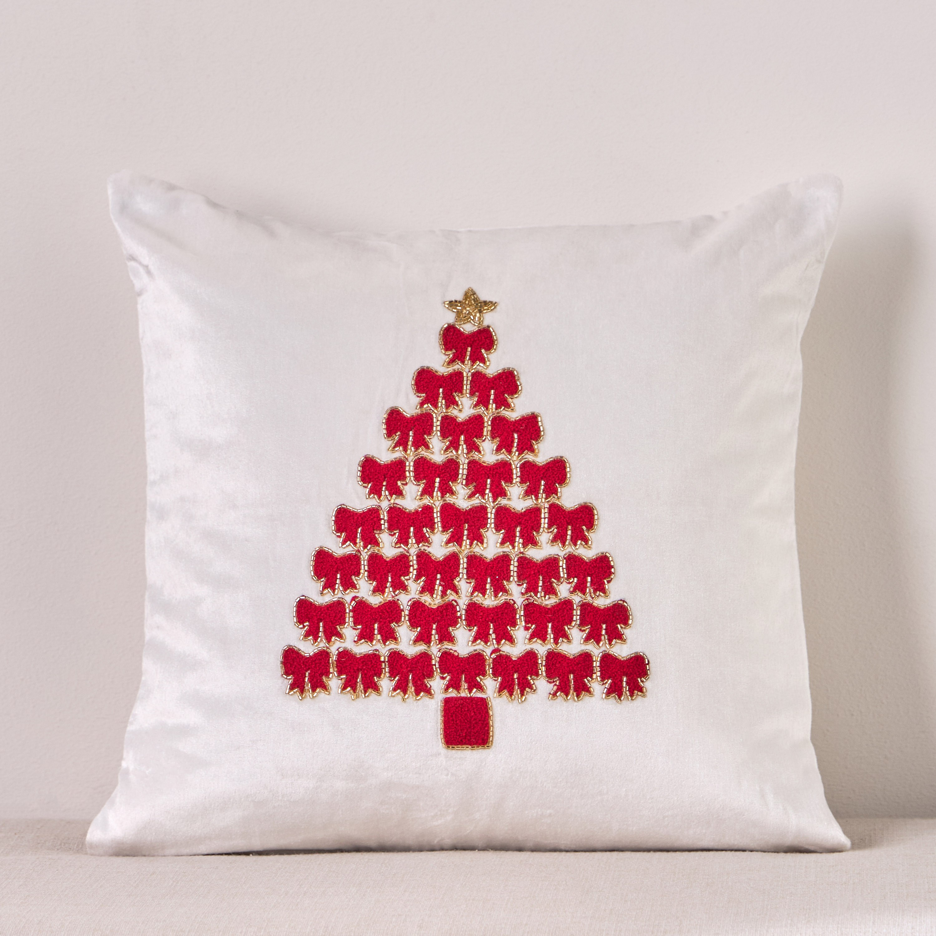 Beaded Filled Cushion - 45x45 cm