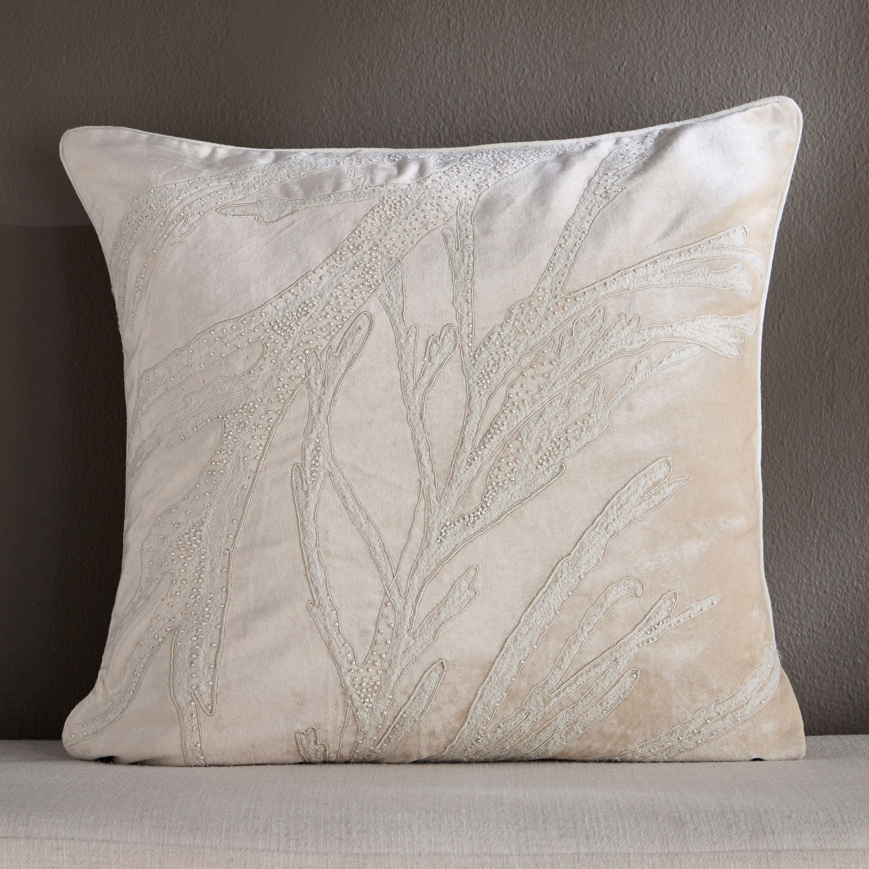 Kirona Embroidered Filled Cushion - 50x50 cm-household-cushionsandthrows-filledcushions-decorativecushions-image-1