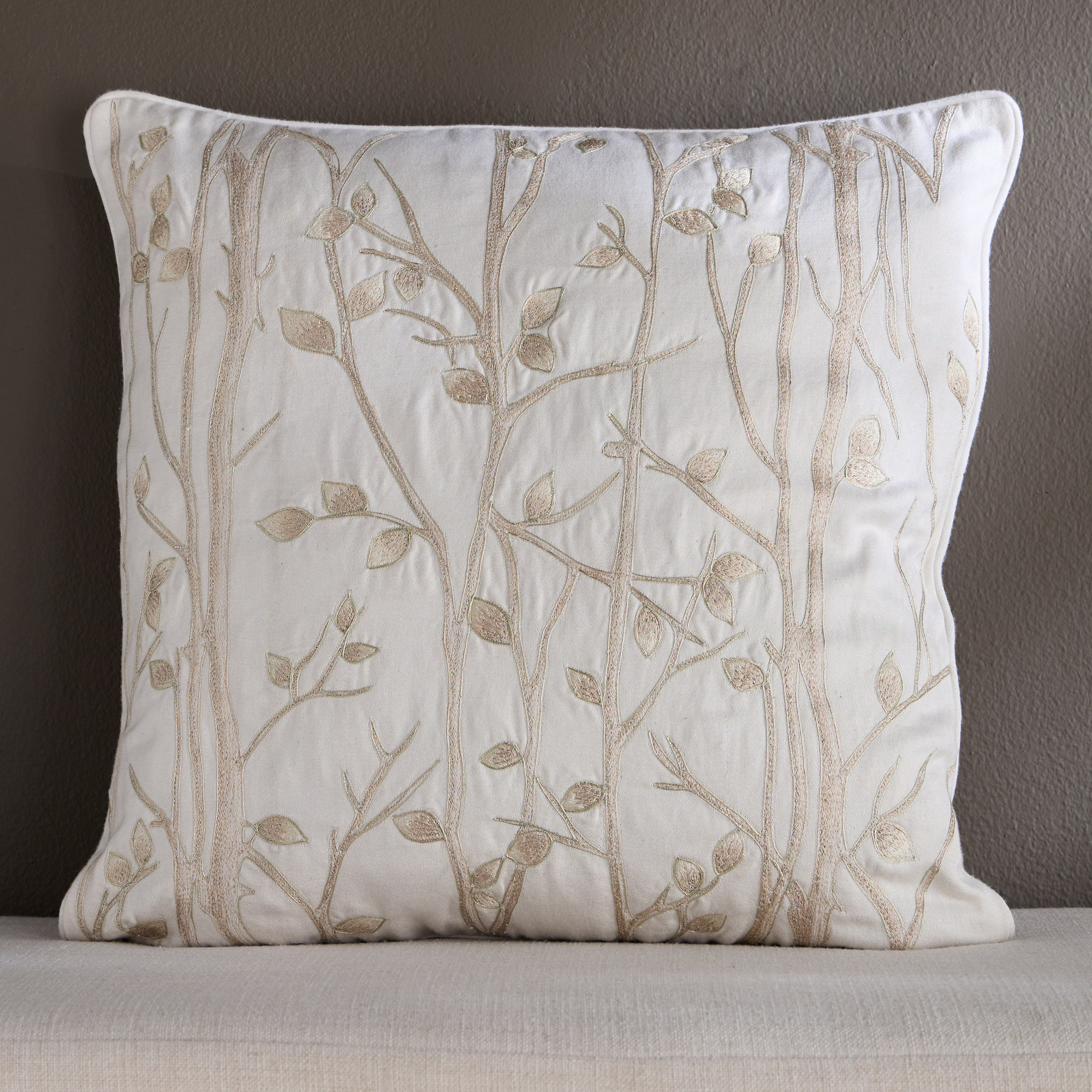 Solna Embroidered Filled Cushion - 50x50 cm-household-cushionsandthrows-filledcushions-decorativecushions-image-1