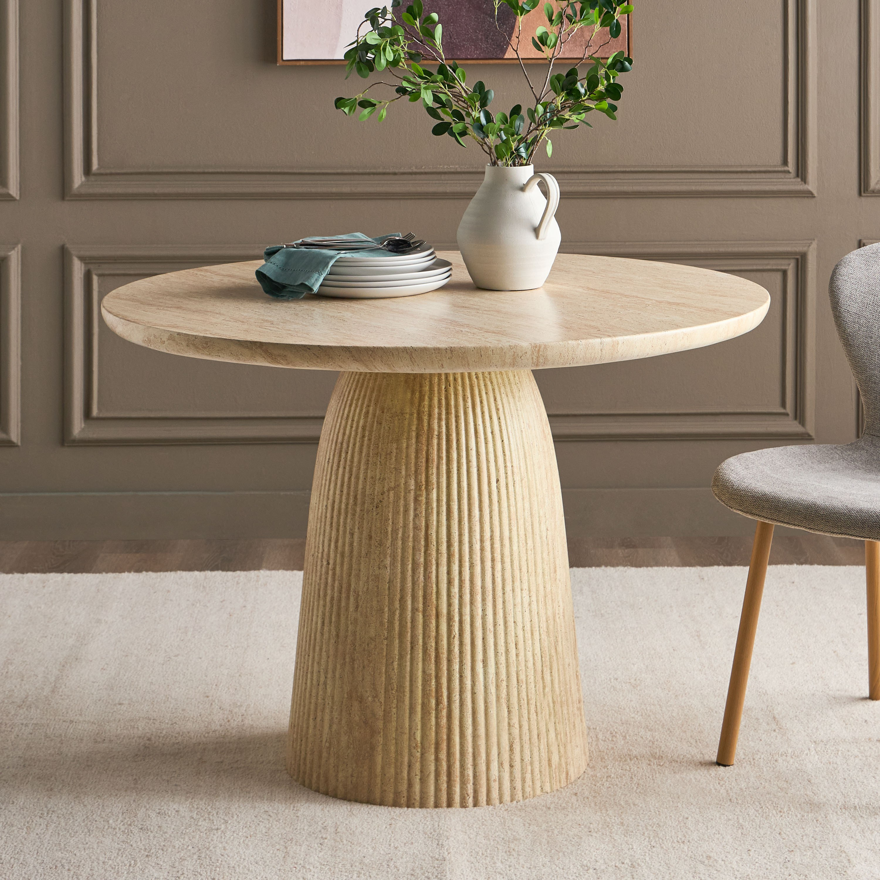 Calcaire 4-Seater Marble Top Outdoor Dining Table