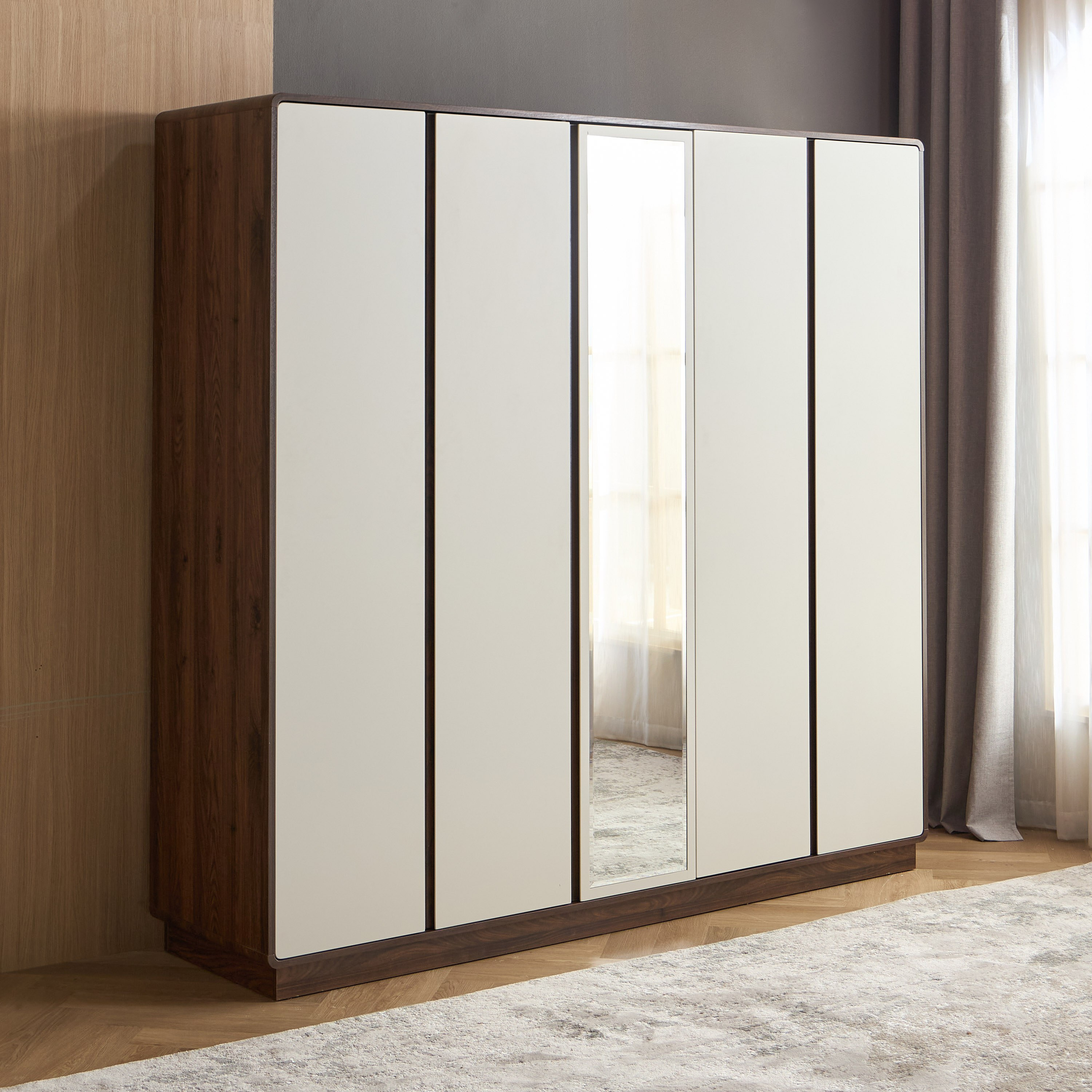 hide Closet Collection【美品】 Shop Lennox 5-Door Wardrobe with Drawers Online | Homecentre KSA