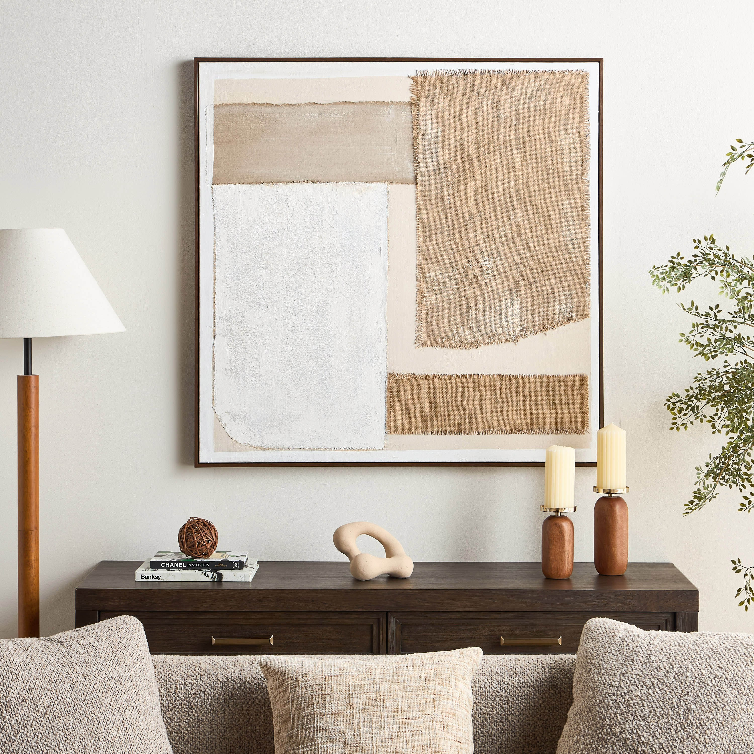 Gryta Oil Painting Framed Canvas Wall Art - 100x100 cm-household-walldecorandmirrors-wallart-image-3