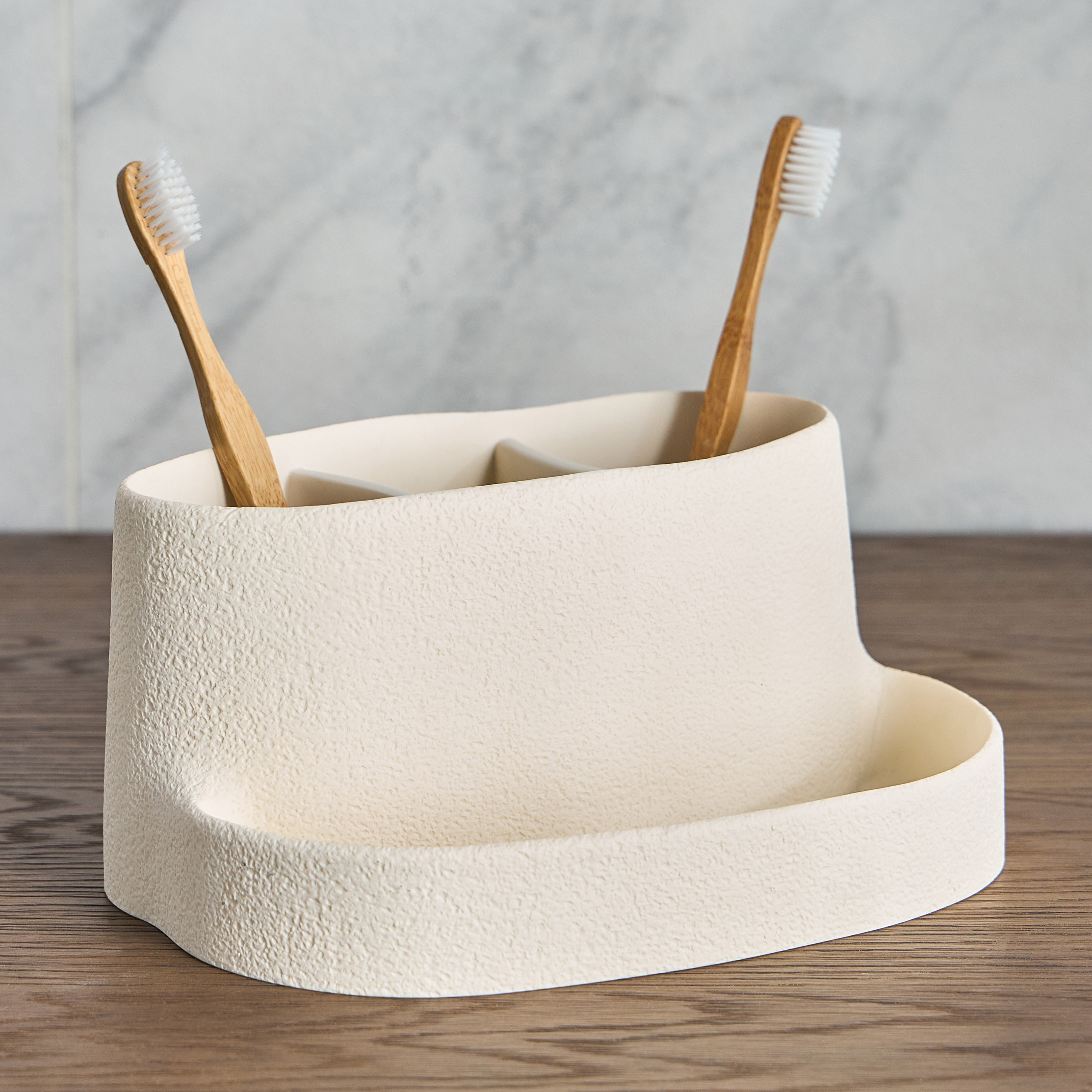 Pebble Polyresin Vanity Organiser-household-bathandlaundry-bathaccessories-toothbrushholdersandtumblers-image-1
