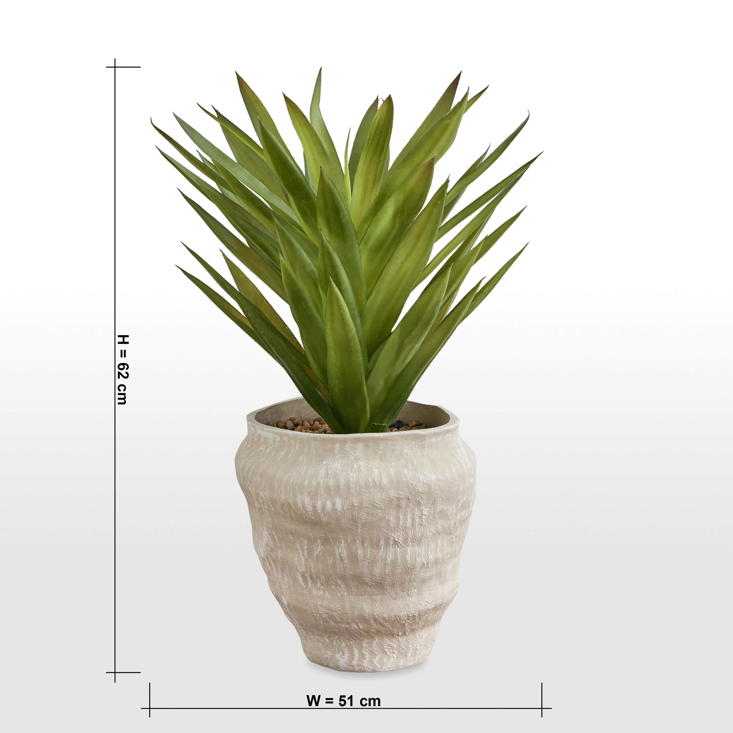 Terra Agave Plant in Pot- 62 cm-household-gardenandoutdoor-artificialplants-pottedplants-image-5