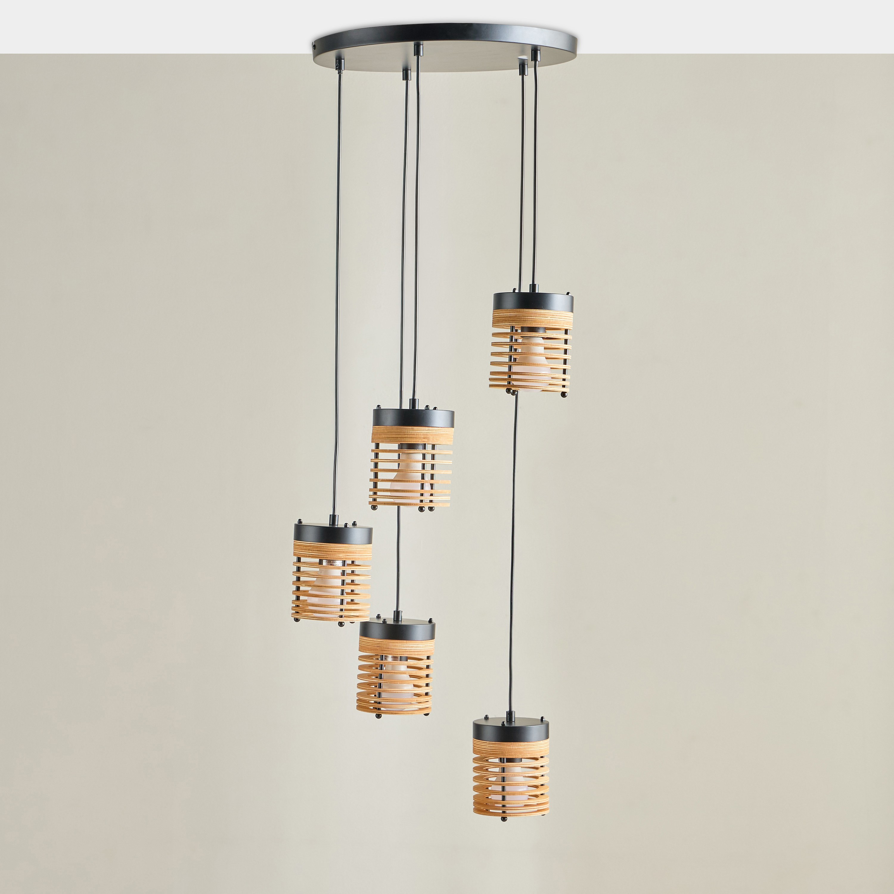 Layne 5-Light Wooden Pendant Lamp-household-lighting-ceilinglamps-clusters-image-1