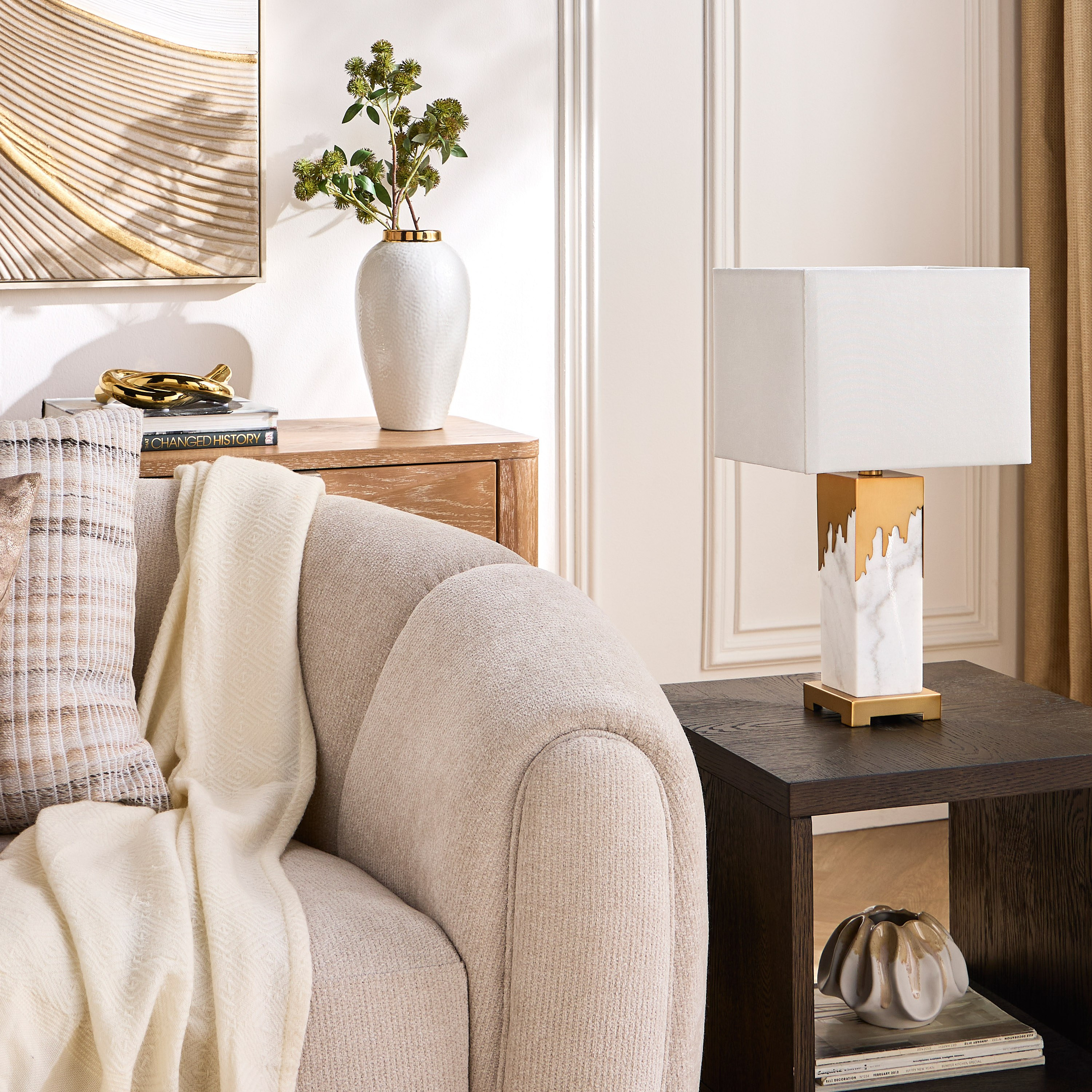 Sahana Marble Table Lamp - 54 cm-household-lighting-tableanddesklamps-image-5