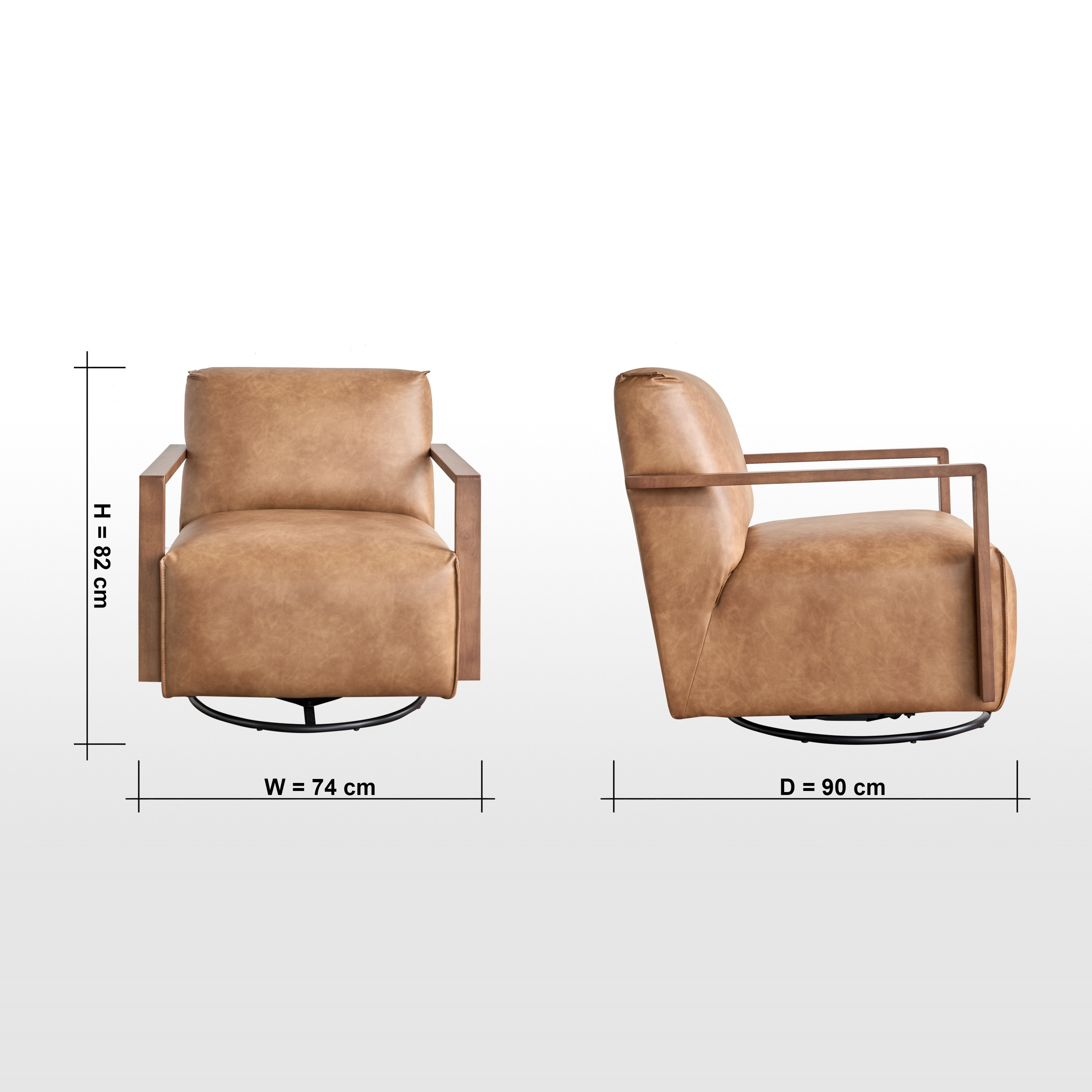 كرسي بمساند ذراعين دوّار من الجلد الصناعي - هيمينج-furniture-sofaandseating-armchairs-image-8