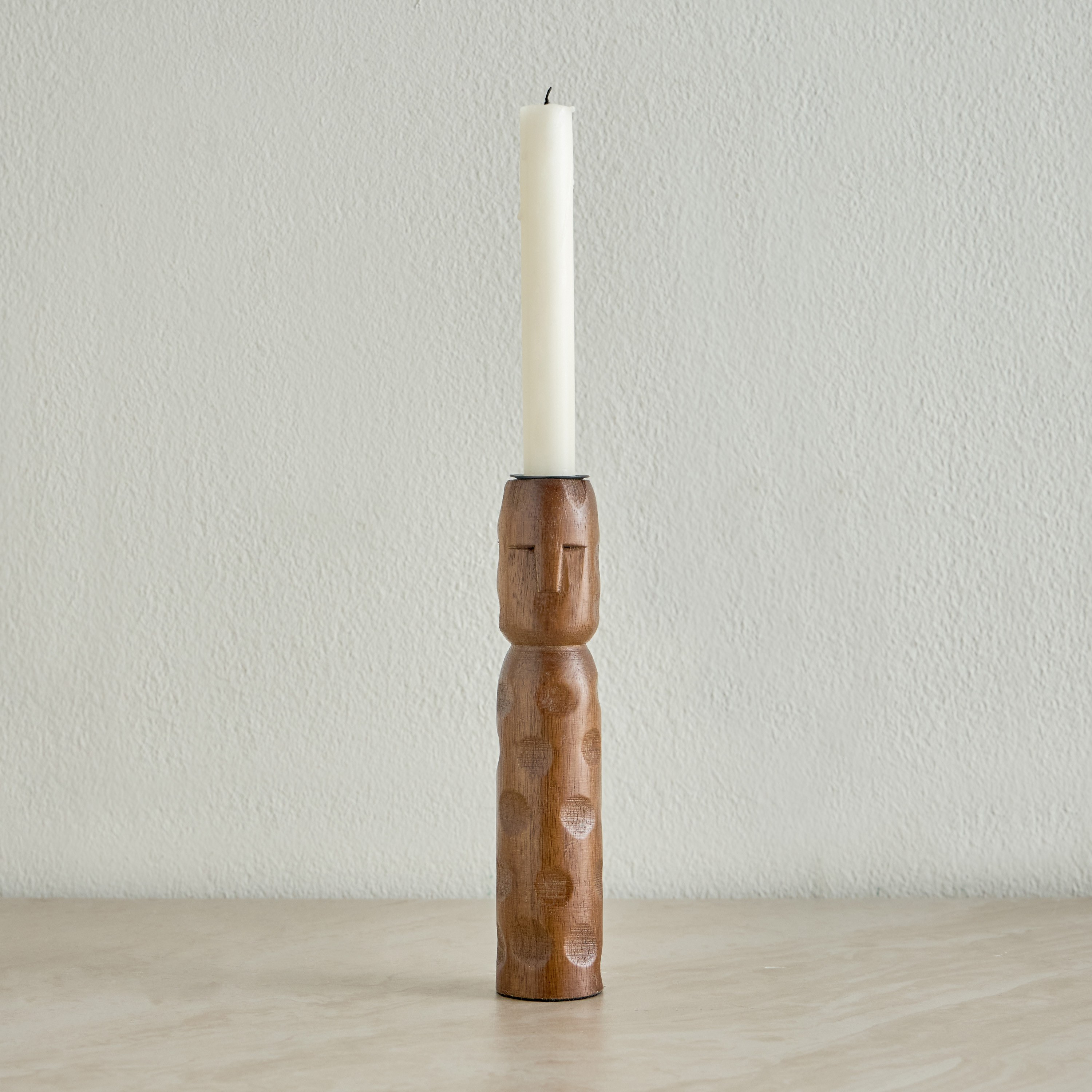 Etan Wooden Taper Candleholder - 20 cm