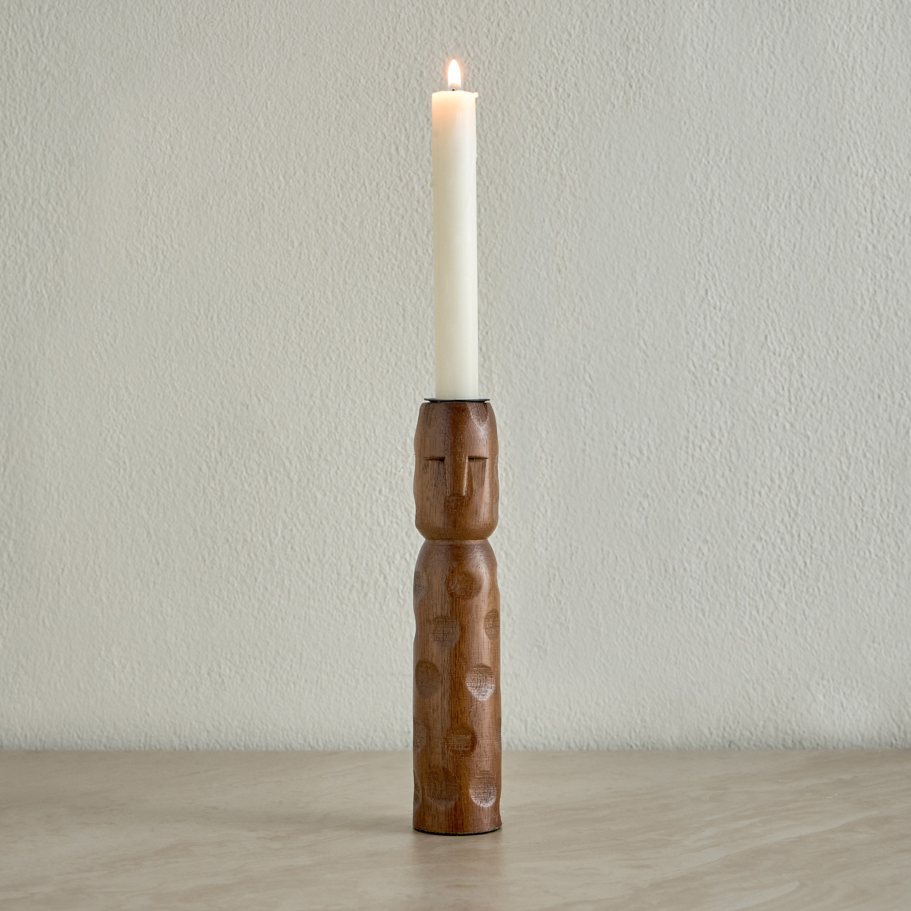 Etan Wooden Taper Candleholder - 20 cm-household-decor-candleholdersandlanterns-image-2