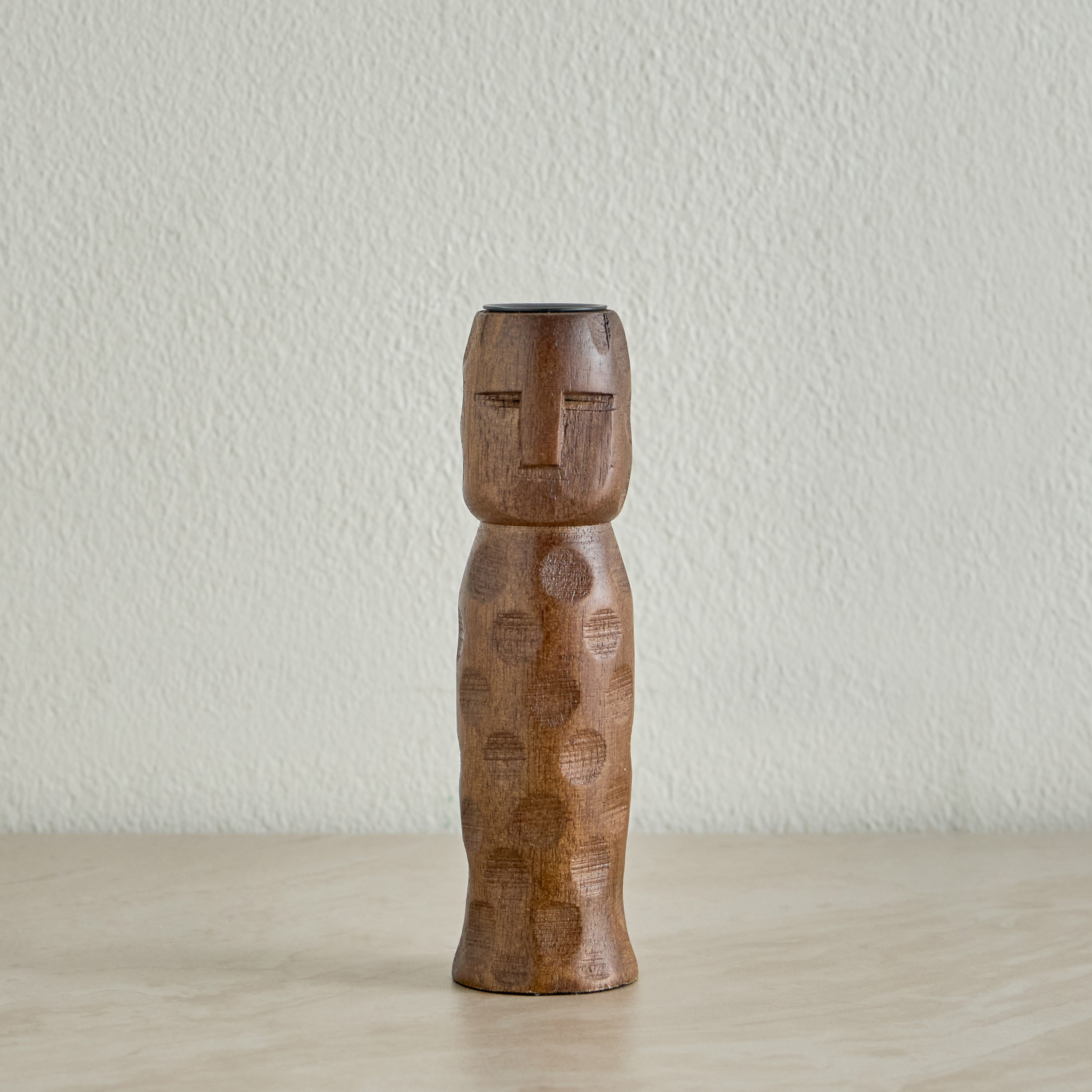 Etan Wooden Taper Candleholder - 17 cm-household-decor-candleholdersandlanterns-image-3