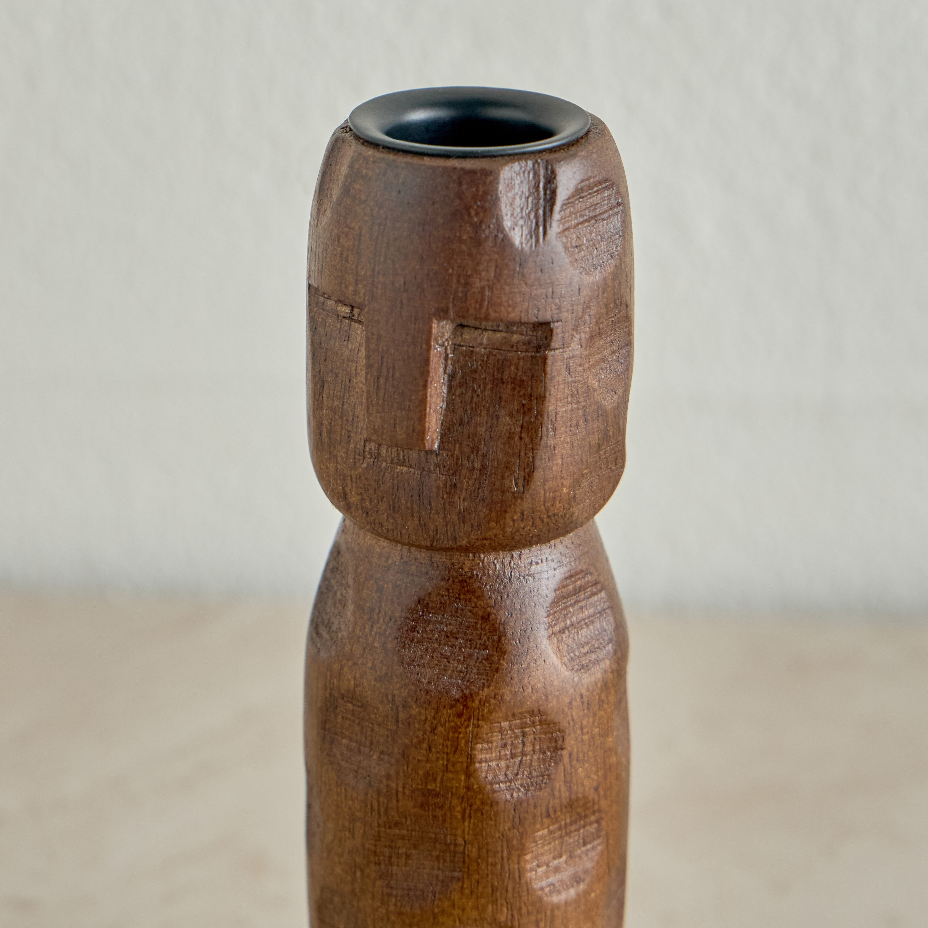 Etan Wooden Taper Candleholder - 17 cm-household-decor-candleholdersandlanterns-image-4