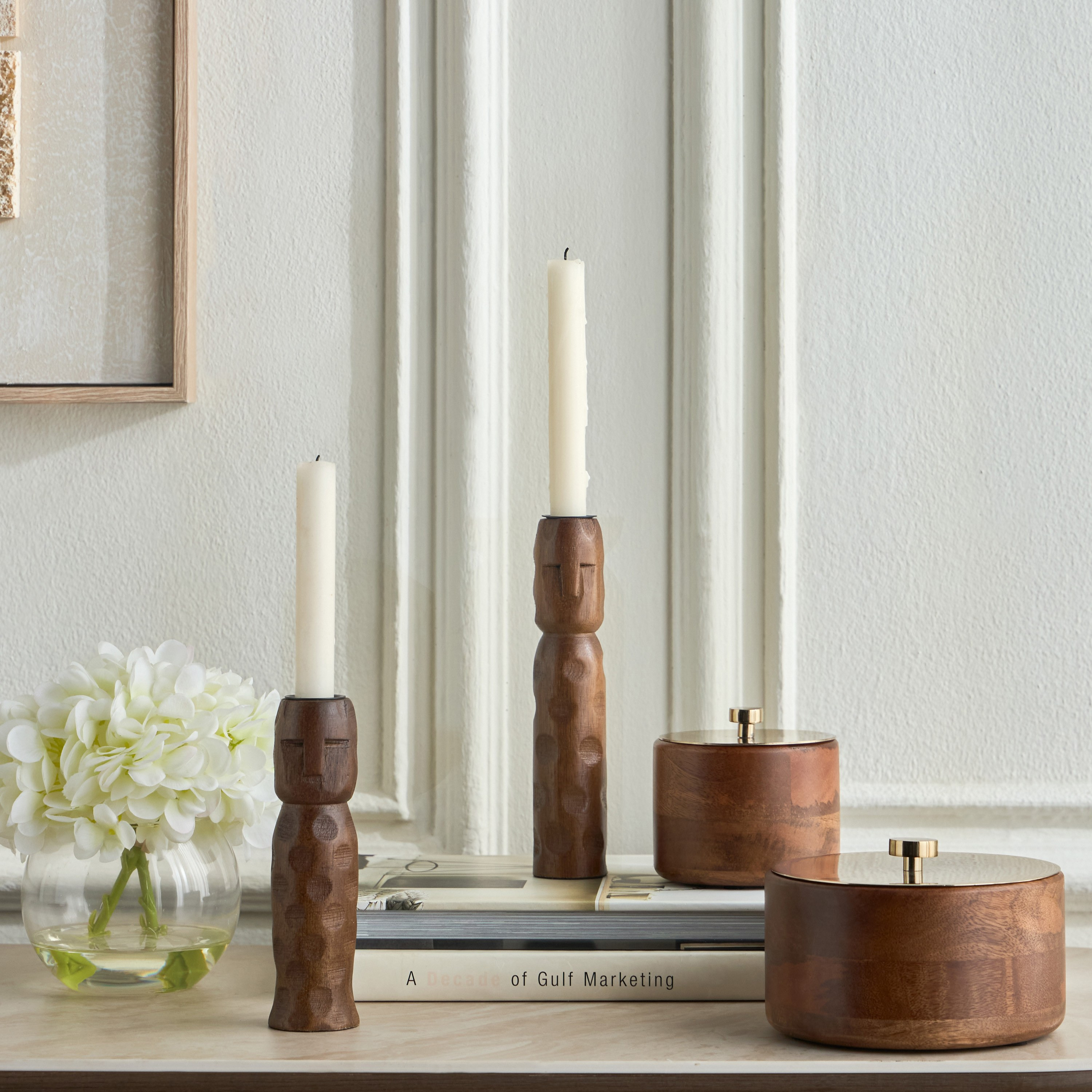 Etan Wooden Taper Candleholder - 17 cm-household-decor-candleholdersandlanterns-image-5