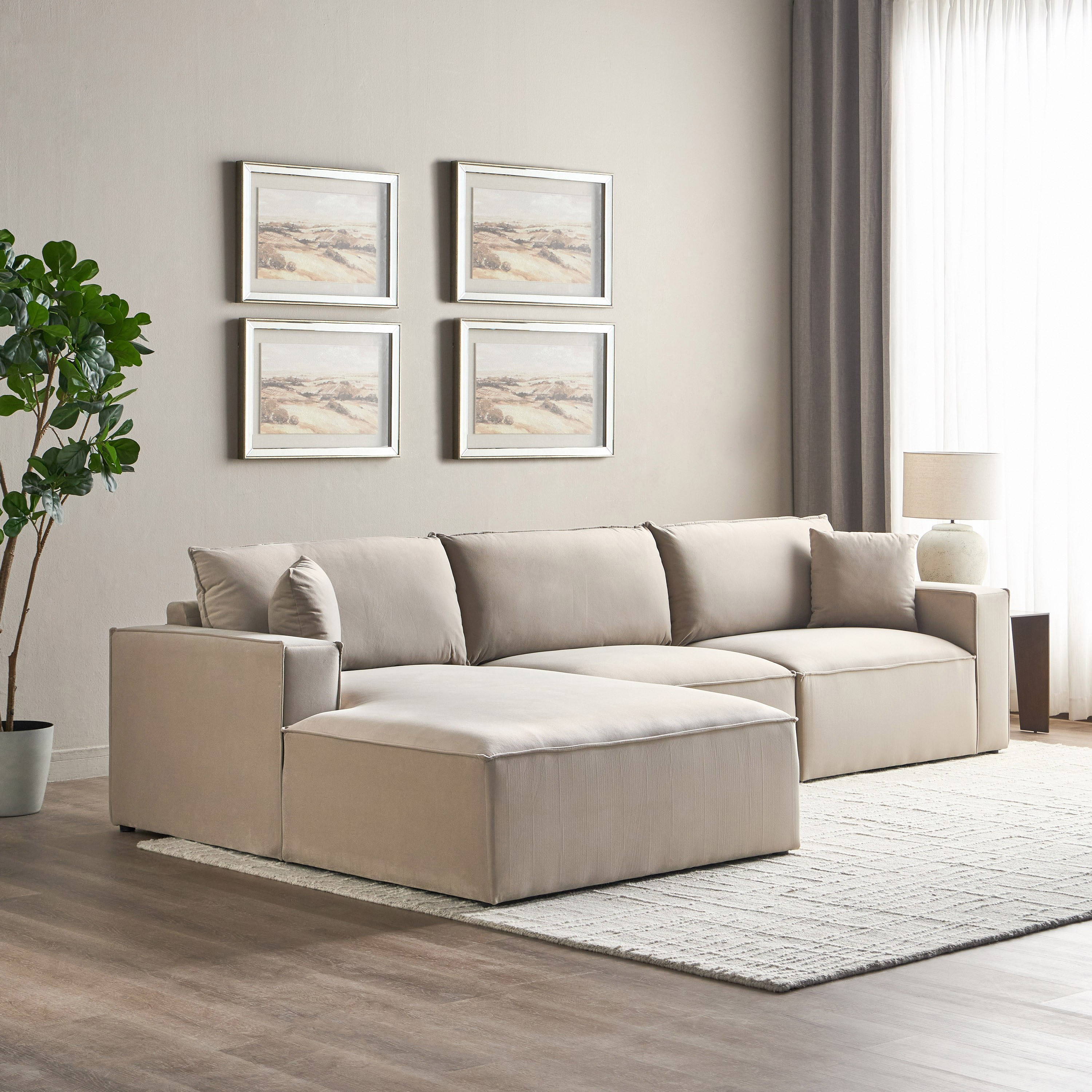 كنبة ركنيّة يسار قماش 3 مقاعد - سيج-furniture-sofaandseating-cornersofas-image-1