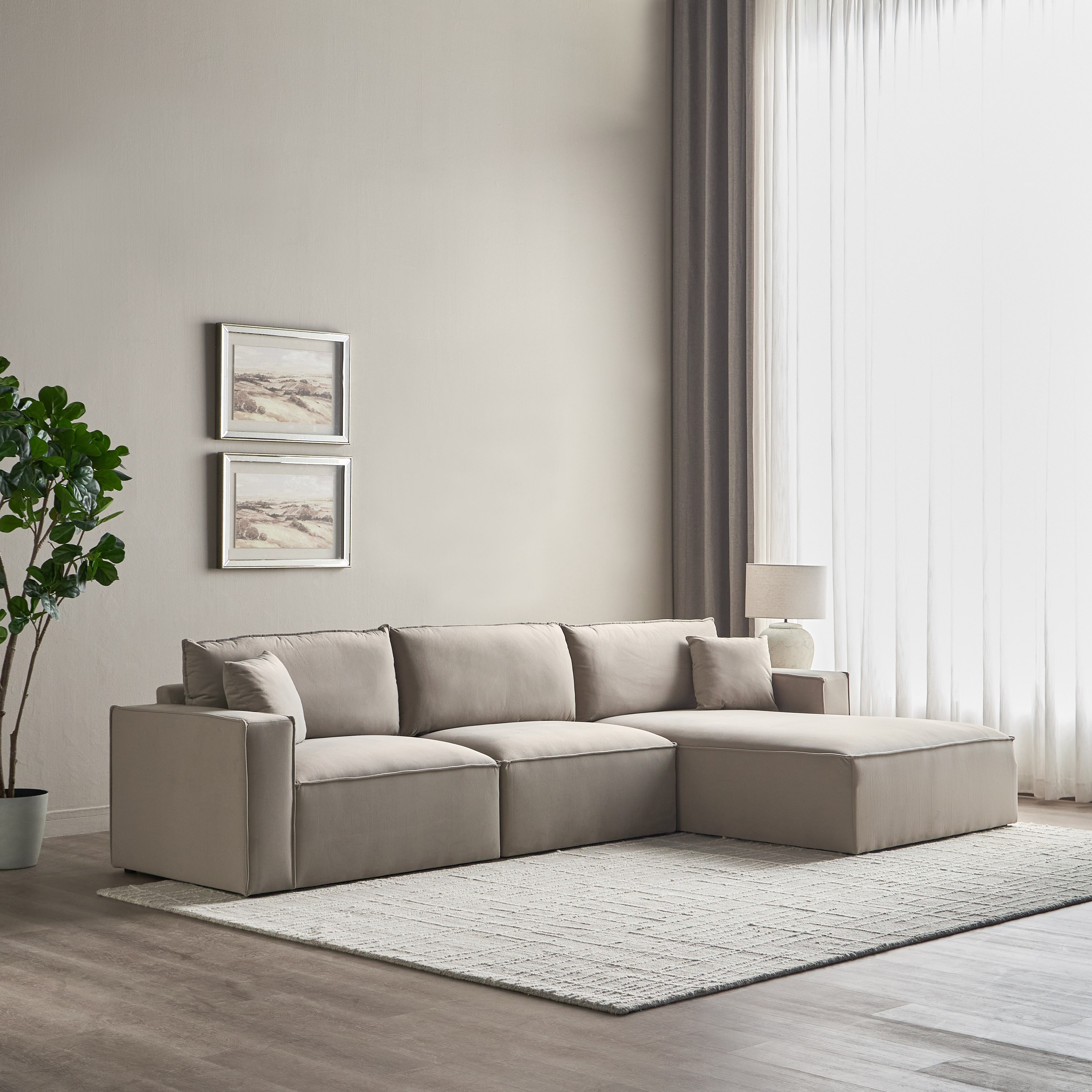 Sage 3-Seater Fabric Right Corner Sofa-furniture-sofaandseating-cornersofas-image-1