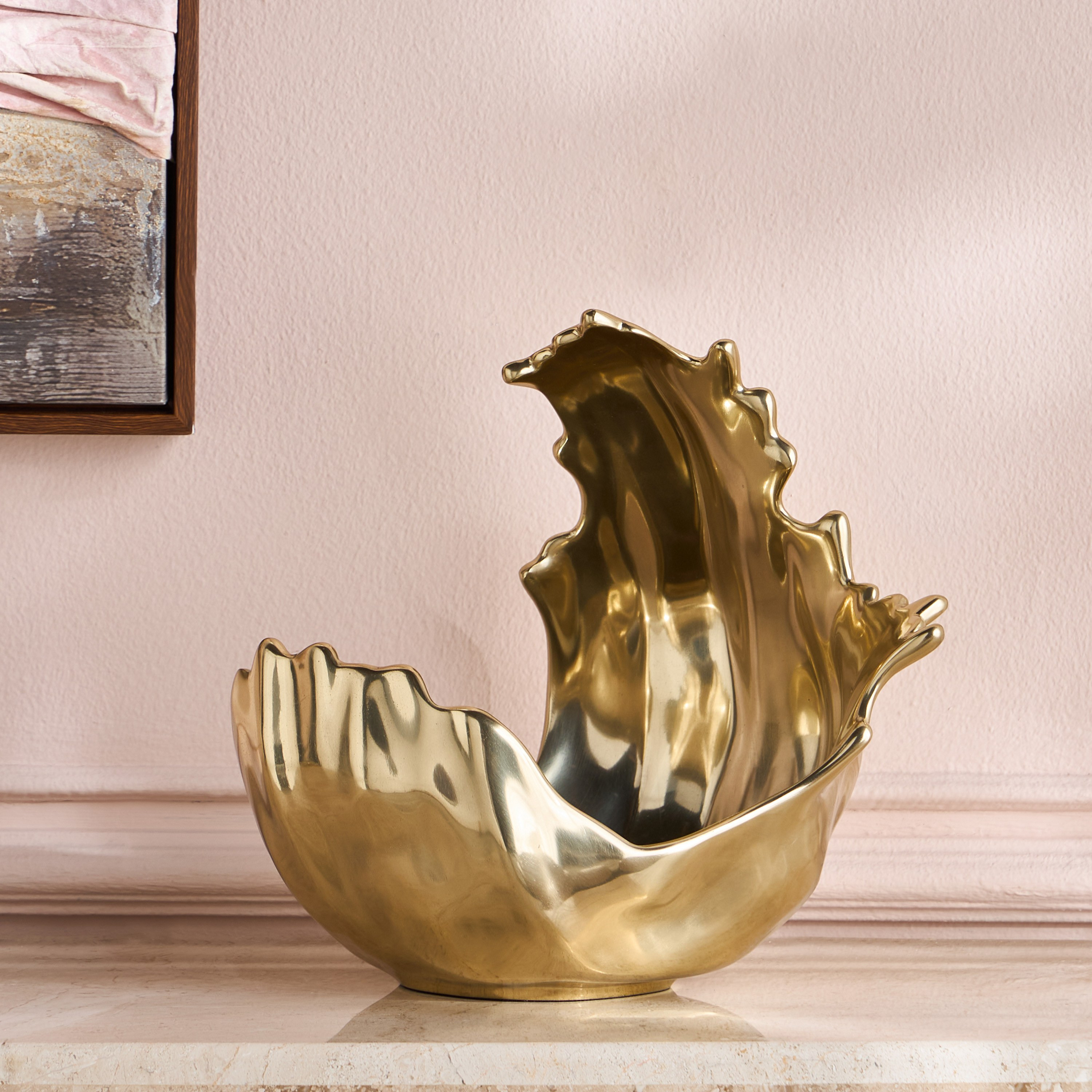 Lotus Metal Decorative Bowl - 28x31 cm-household-decor-vasesandbowls-image-1