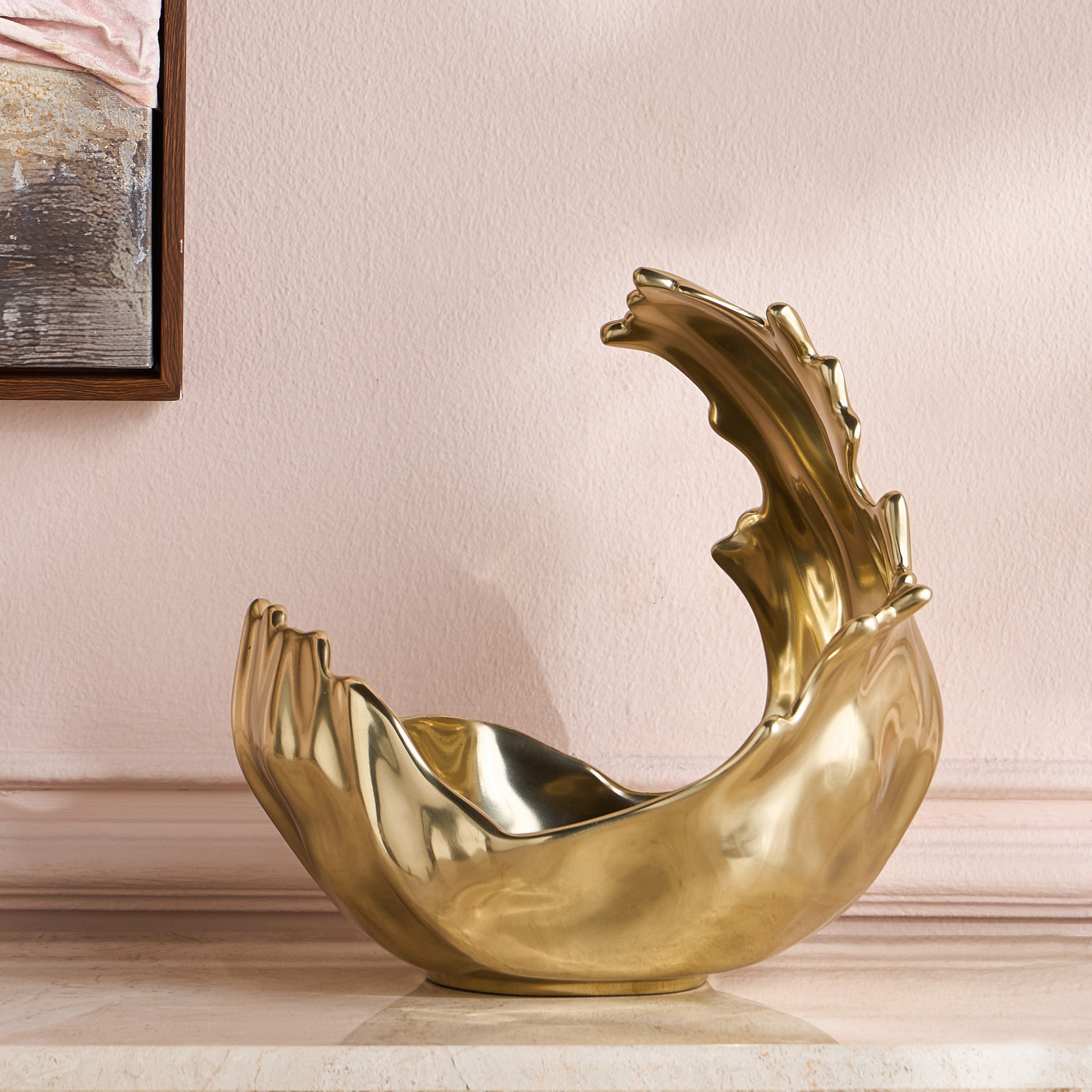 Lotus Metal Decorative Bowl - 28x31 cm-household-decor-vasesandbowls-image-2