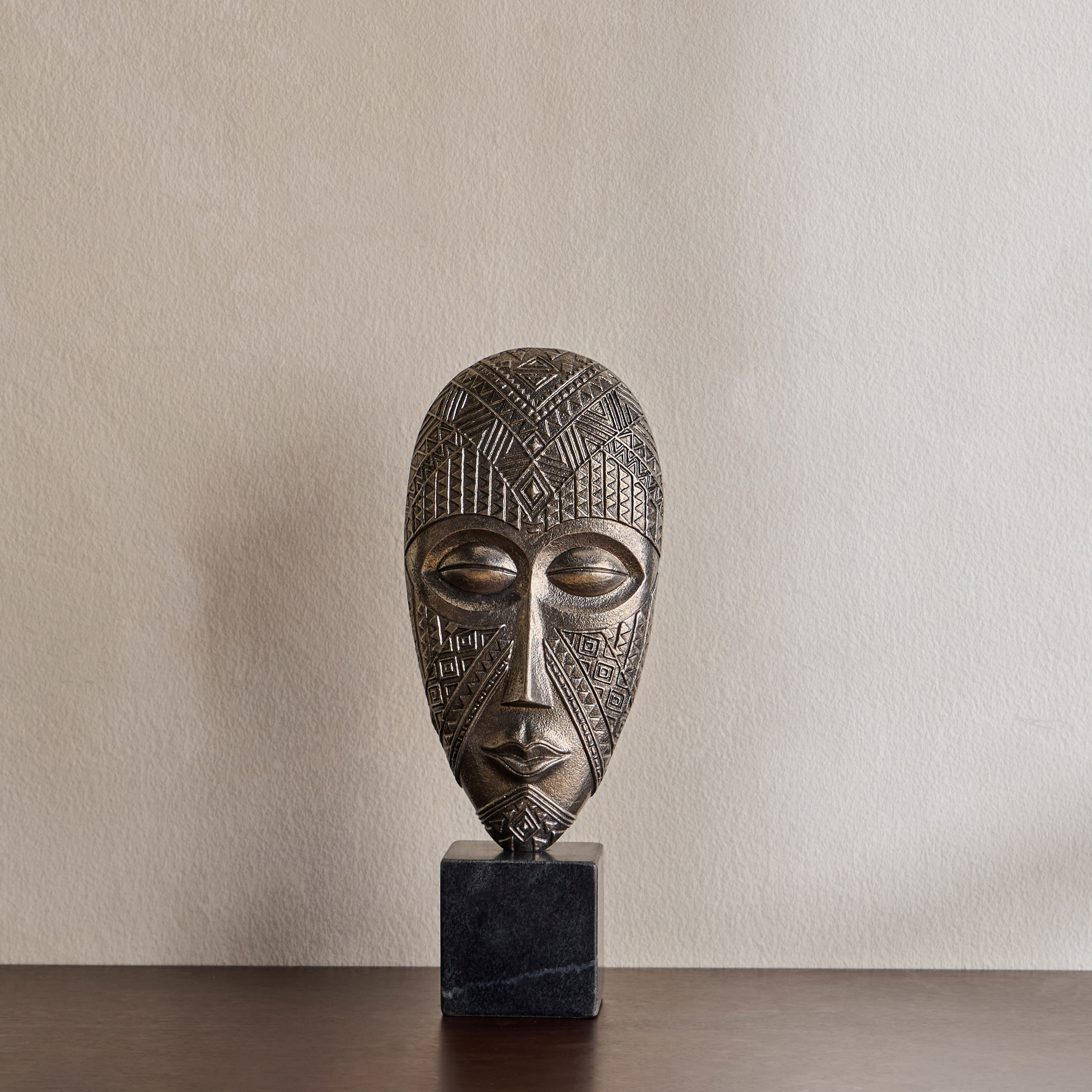 Tribea Mask Metal Decorative Accent - 40 cm-household-decor-decorativeobjectsandsculptures-image-1