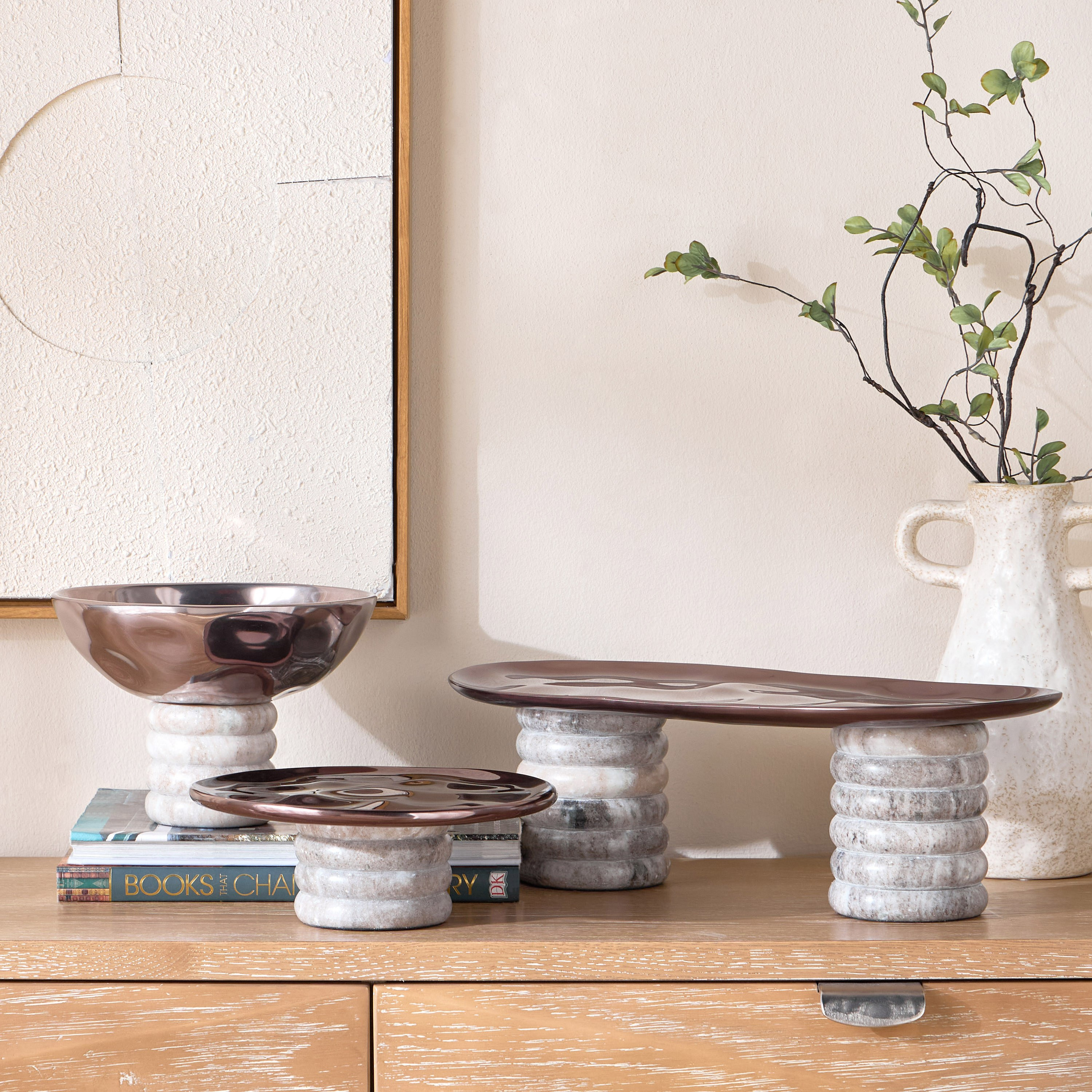 Opulence Stone Decorative Platter - 23x44 cm-household-decor-boxesandtrays-image-4