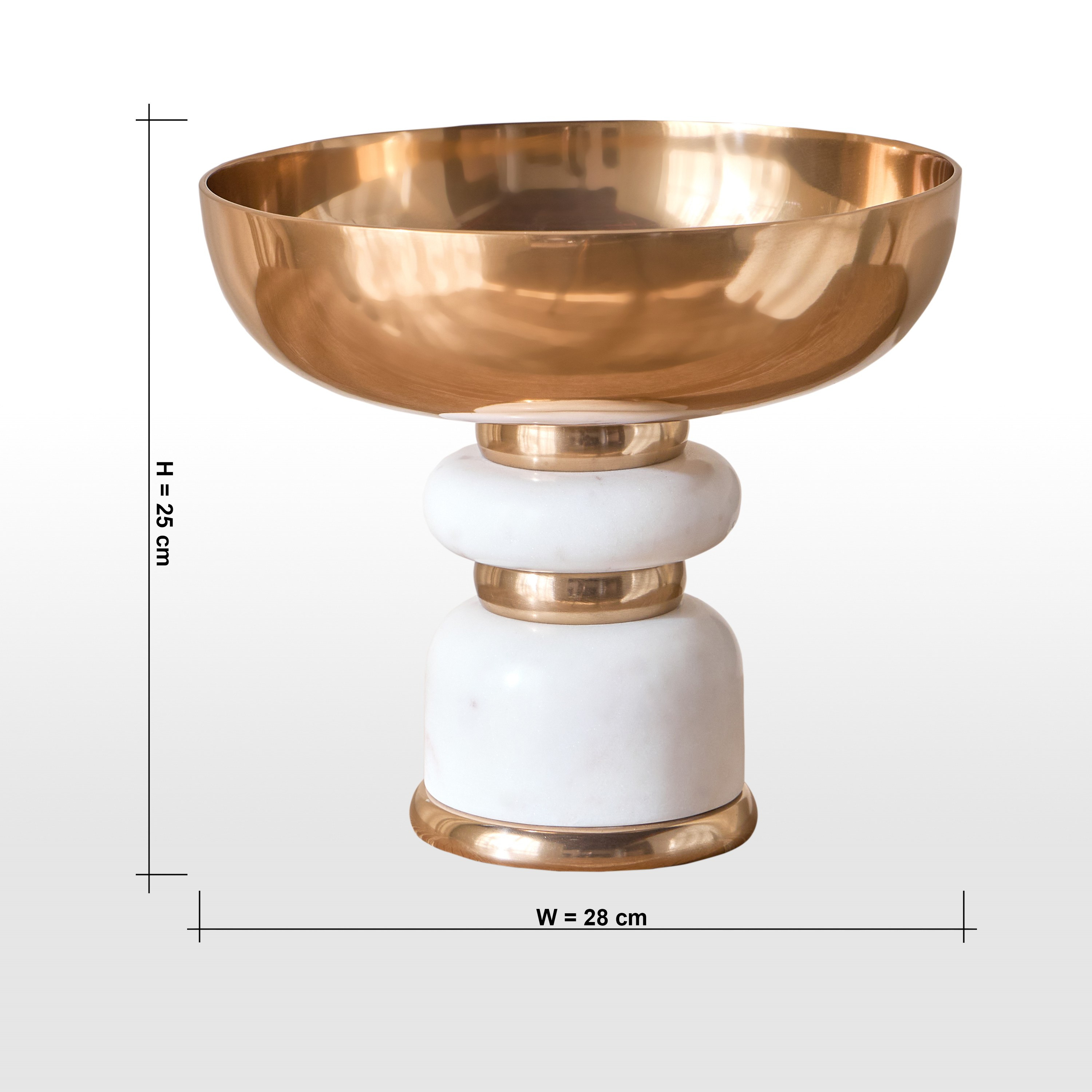وعاء ديكور حجر- بلانكو - 28x28 سم-household-decor-vasesandbowls-image-5