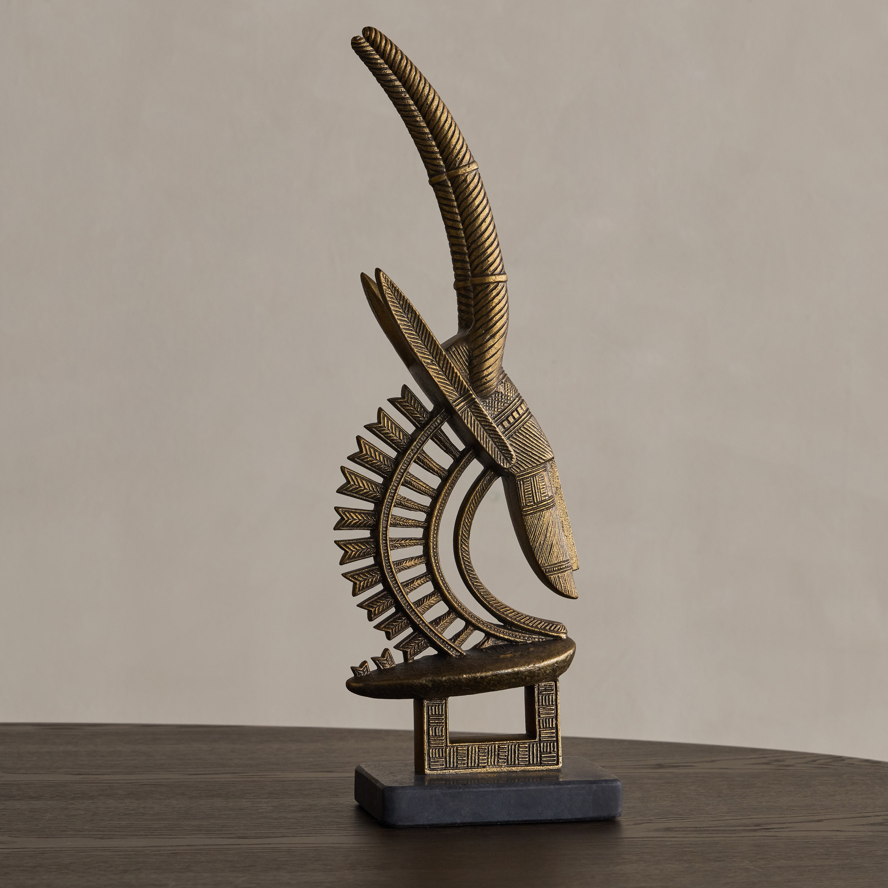 Tribal Antelope Metal Decorative Accent - 52 cm