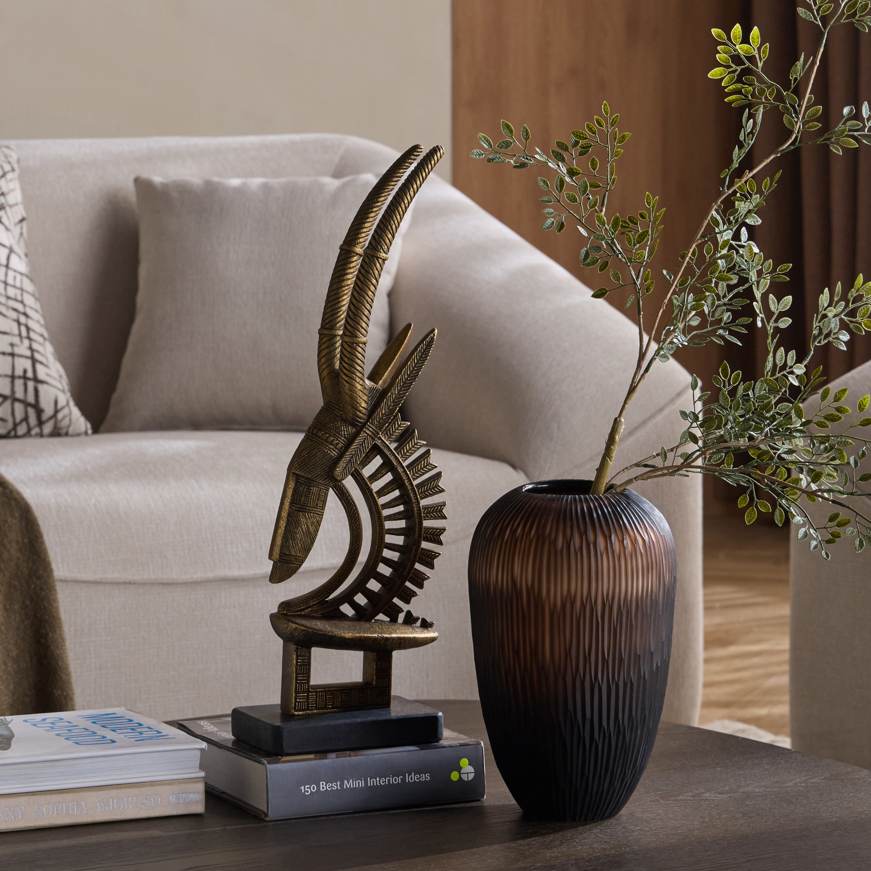 زينة ديكور معدن بشكل ظبي قبلي - 52 سم-household-decor-decorativeobjectsandsculptures-image-3