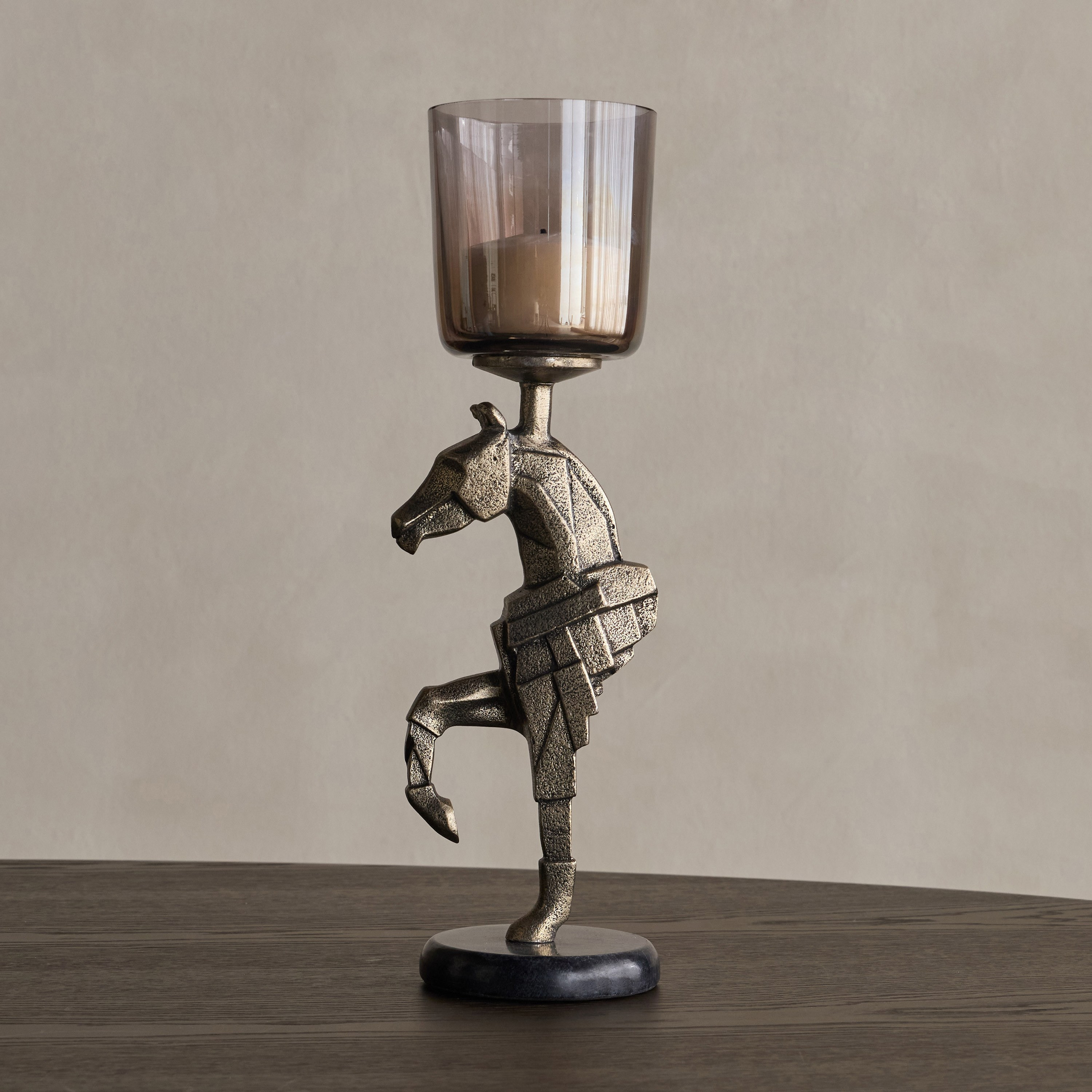 Stallion Metal Pillar Candleholder - 40 cm-household-decor-candleholdersandlanterns-image-1