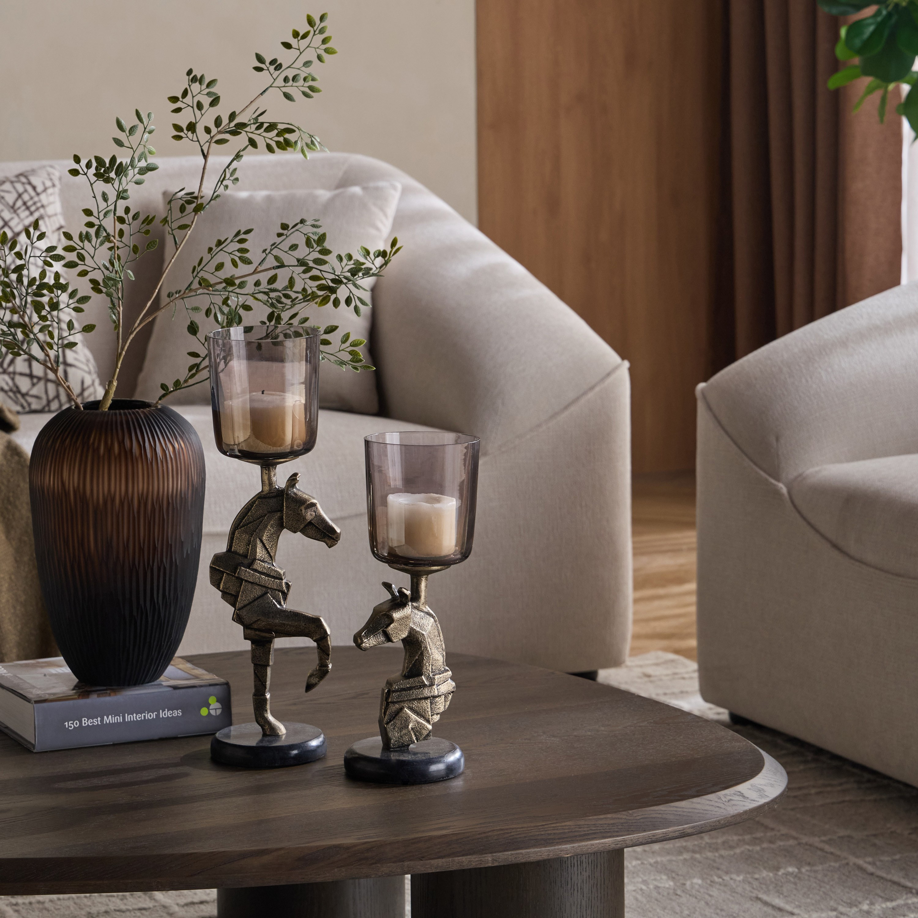 Stallion Metal Pillar Candleholder - 31 cm-household-decor-candleholdersandlanterns-image-5