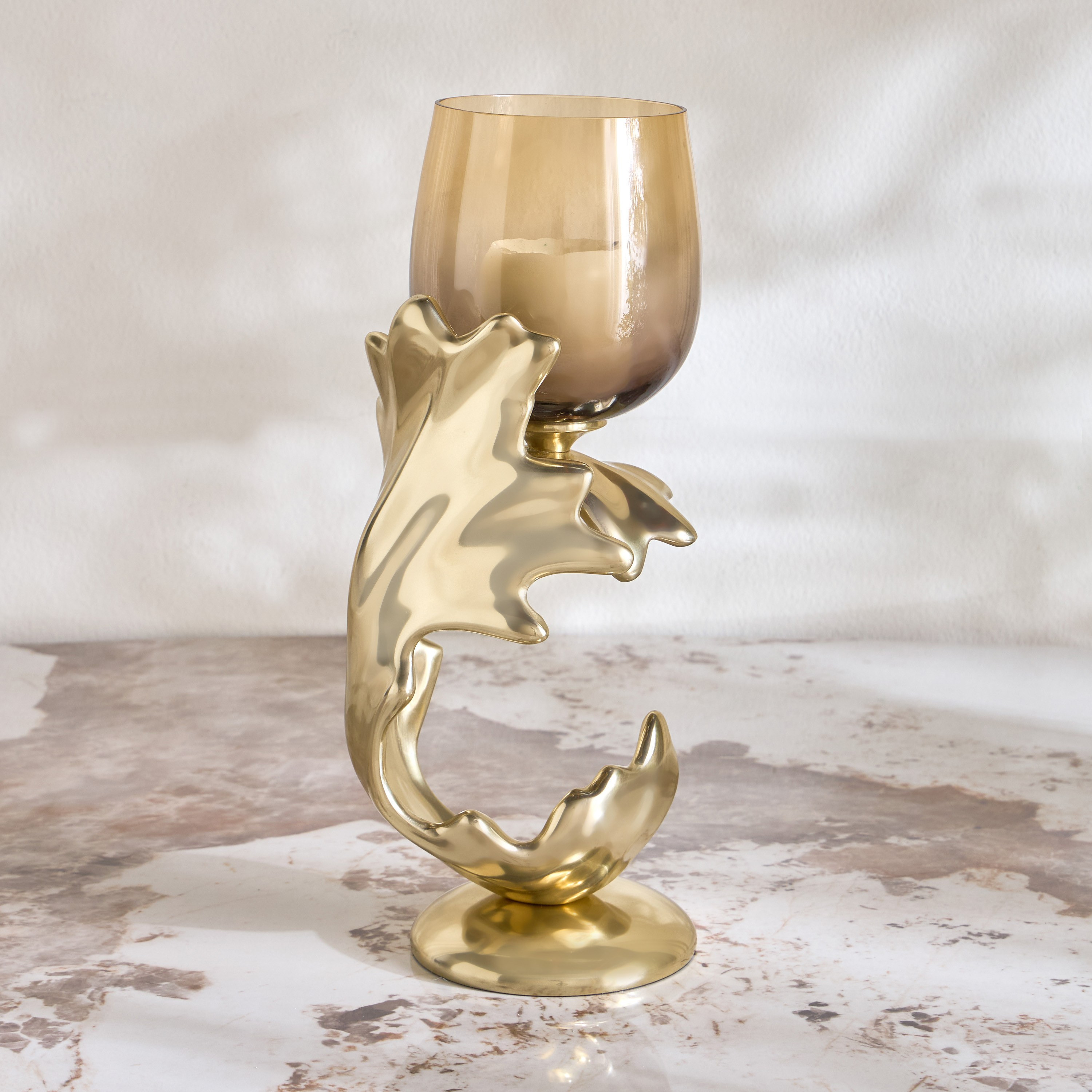 Lotus Swirl Pillar Candleholder