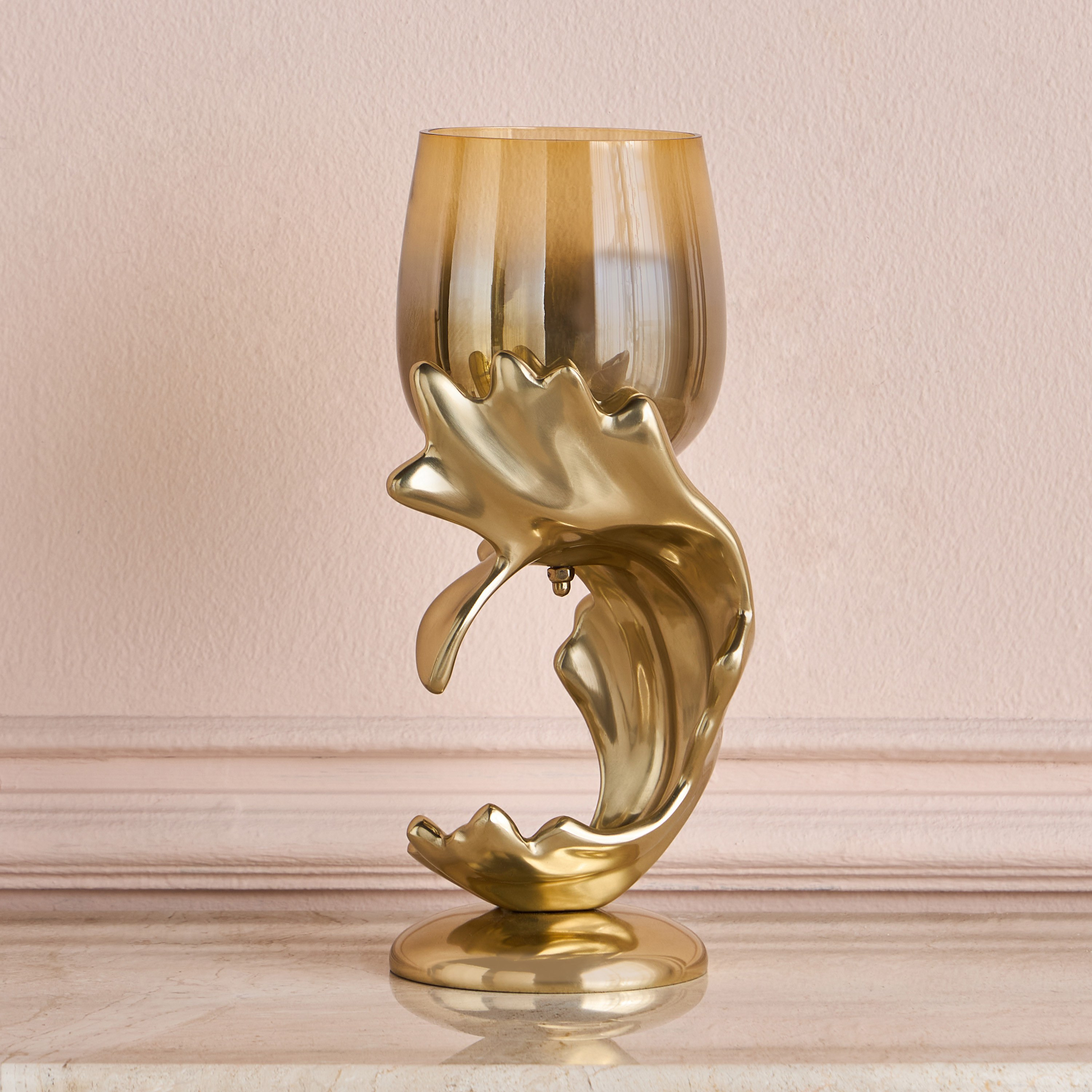 Lotus Swirl Pillar Candleholder-household-decor-candleholdersandlanterns-image-3