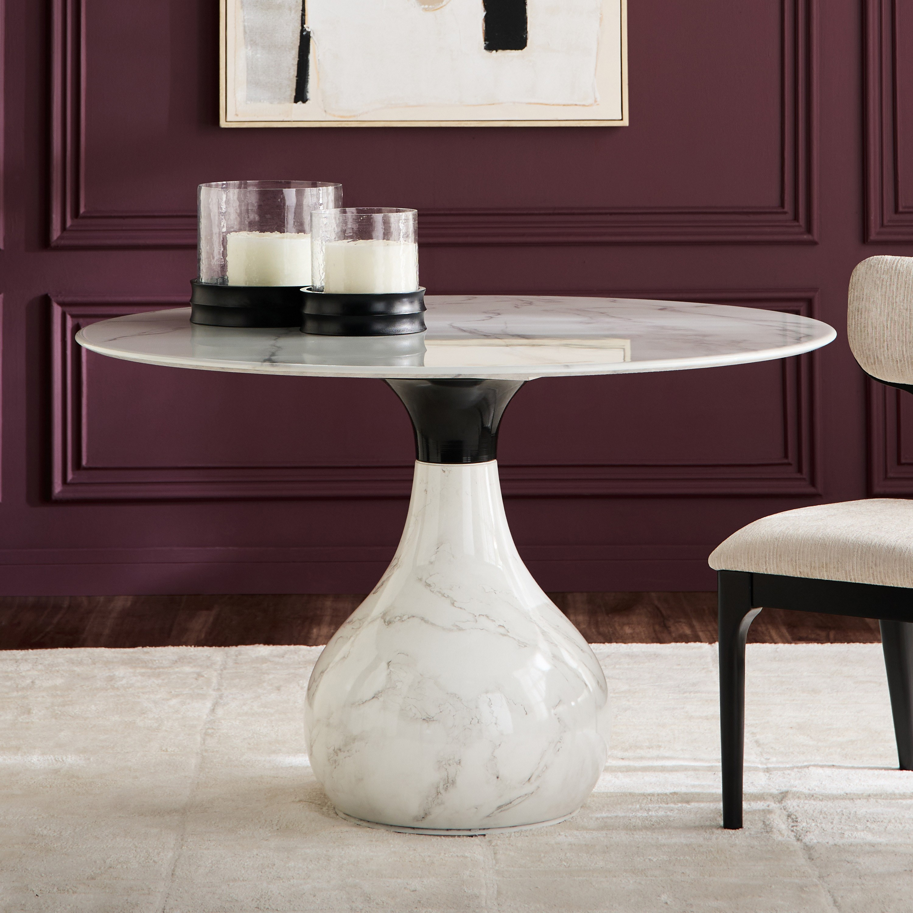Koen 4-Seater Marble Top Dining Table-furniture-diningroom-diningtables-image-1