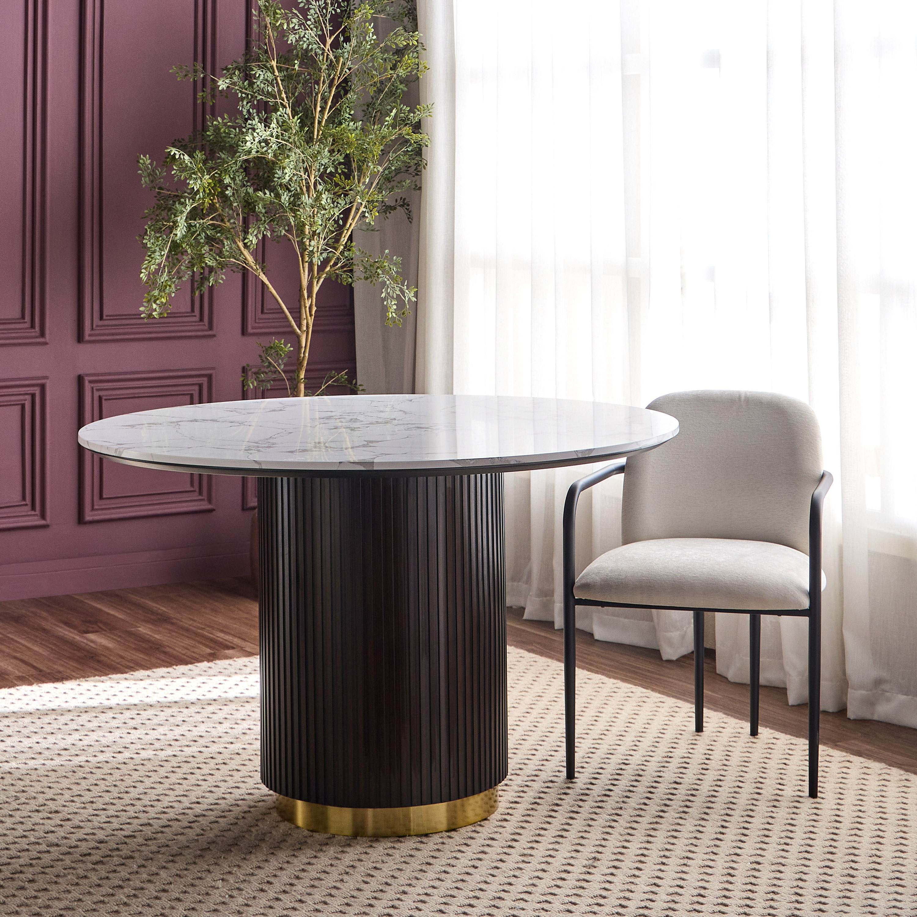 Ranger 4-Seater Marble Top Dining Table-furniture-diningroom-diningtables-image-1